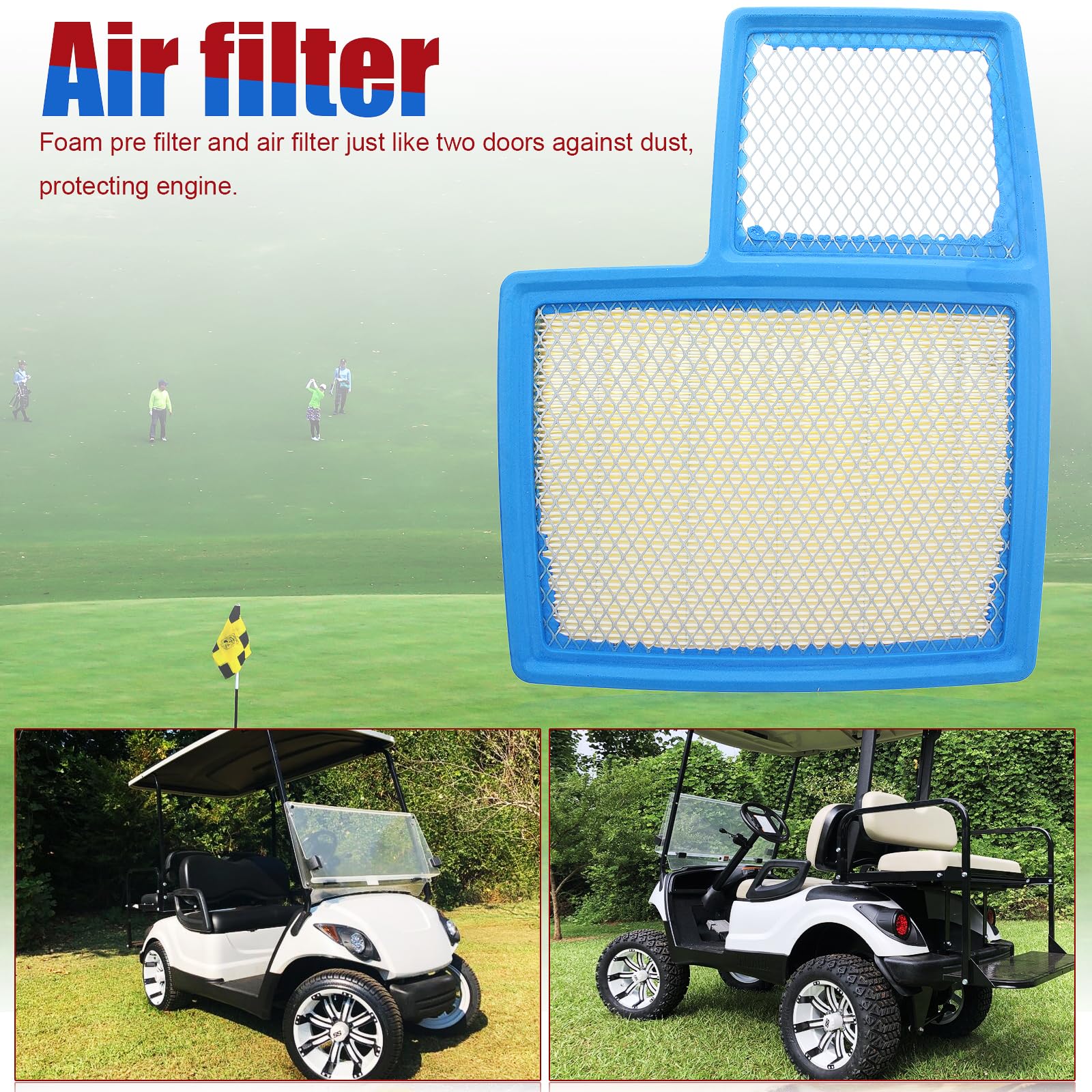 G16 G19 G20 G21 G22 G29 filtr powietrza kompatybilny z wózkiem golfowym Yamaha JN6-E4450-00 JN6-E4450-01 G16A G22A silnik 4-cyklowy 301cc 357cc 1996-UP
