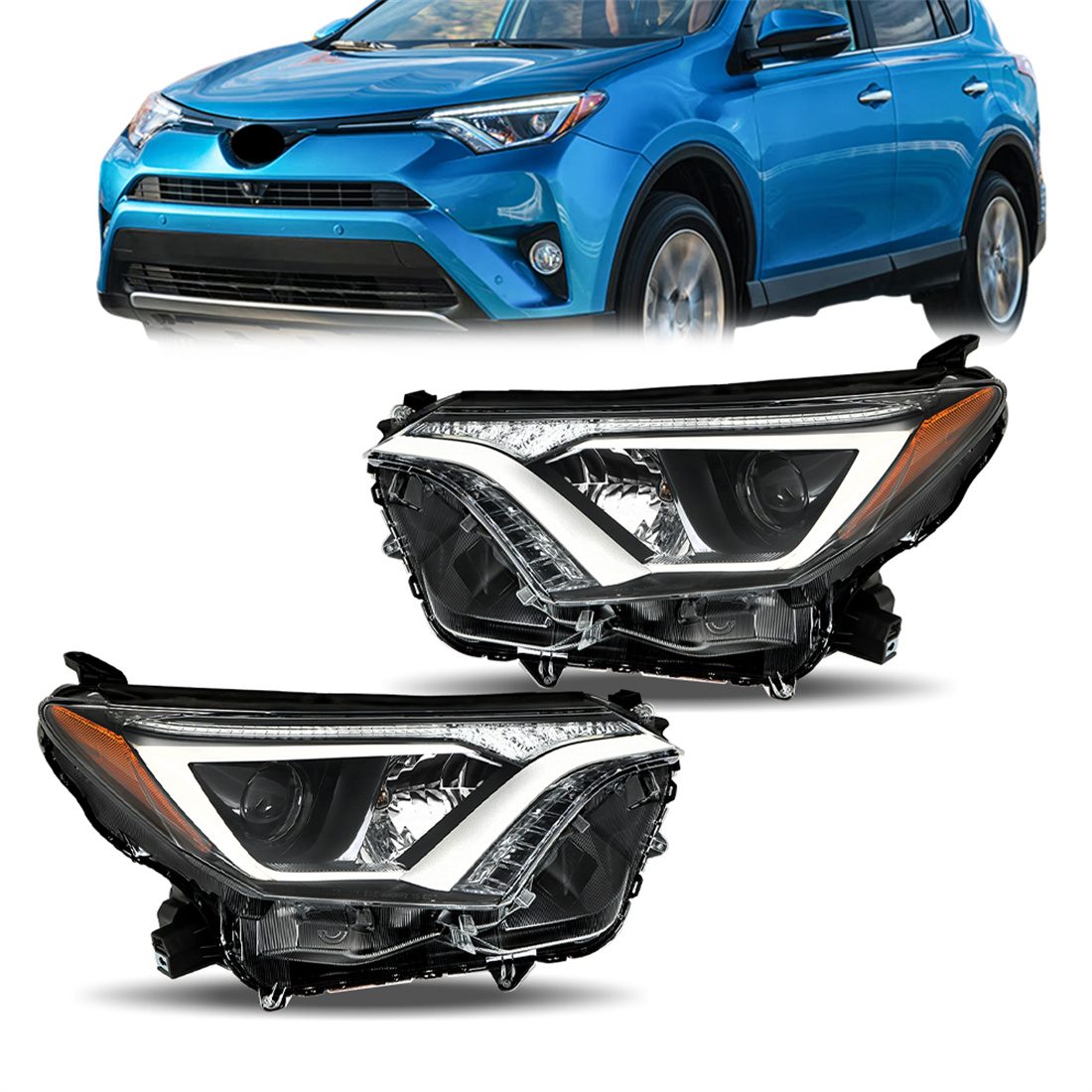 Amazon.com: labwork Headlight Set Replacement for Toyota Rav4 2016