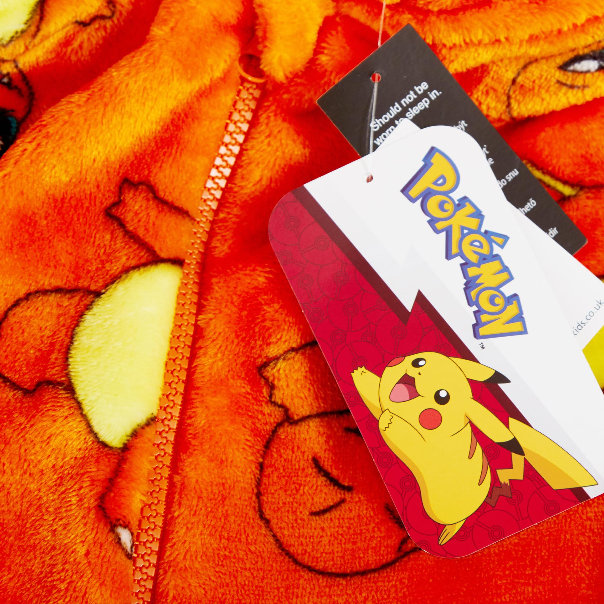 Pokémon Mono Niños Niñas Disfraz Todo en Uno Pijama con Capucha 3D de Forro Polar con Cremallera Loungewear