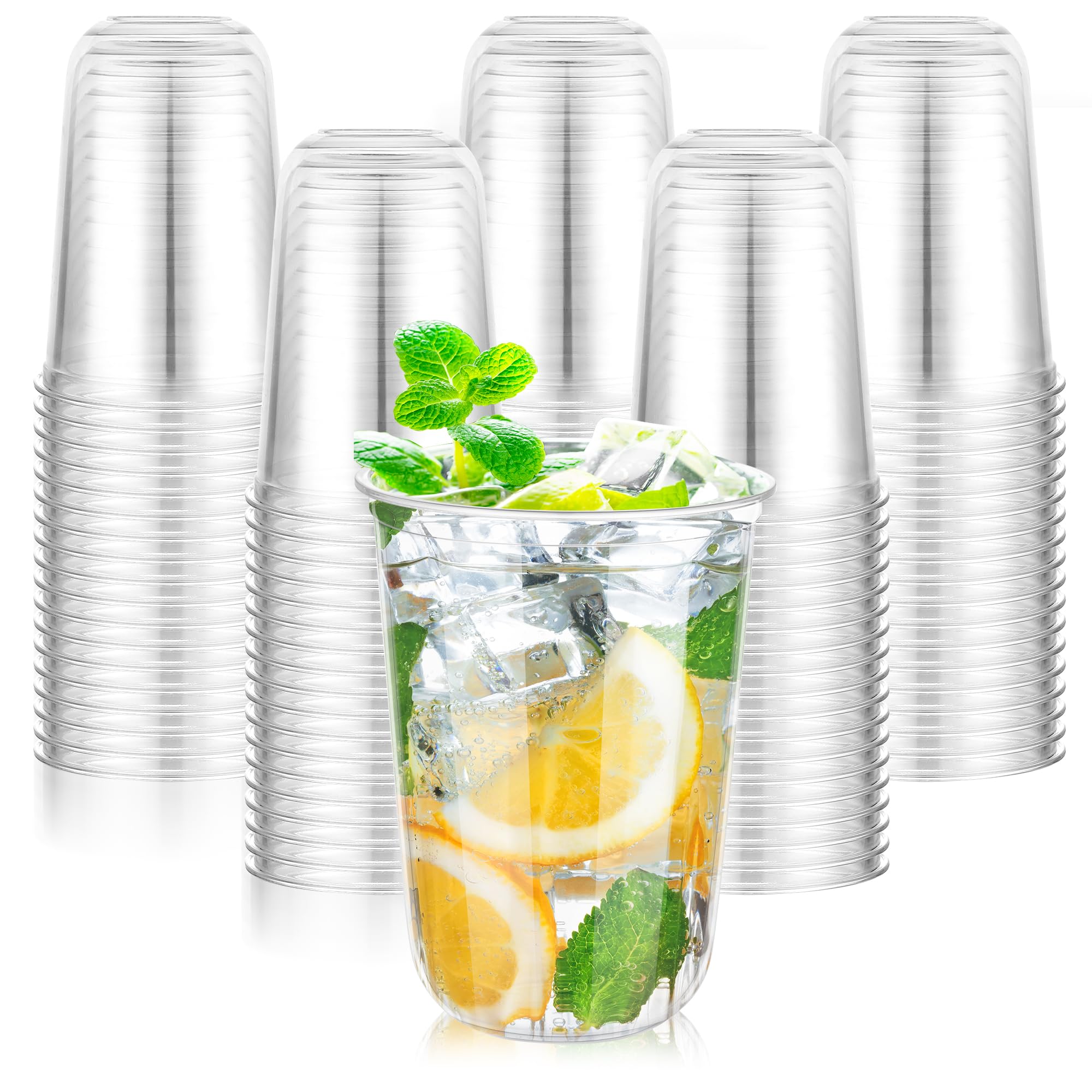 KesaPlan 100 Pcs 12oz Plastic Clear Cups, Disposable Wine Cocktail Glasses — Amazon image 14