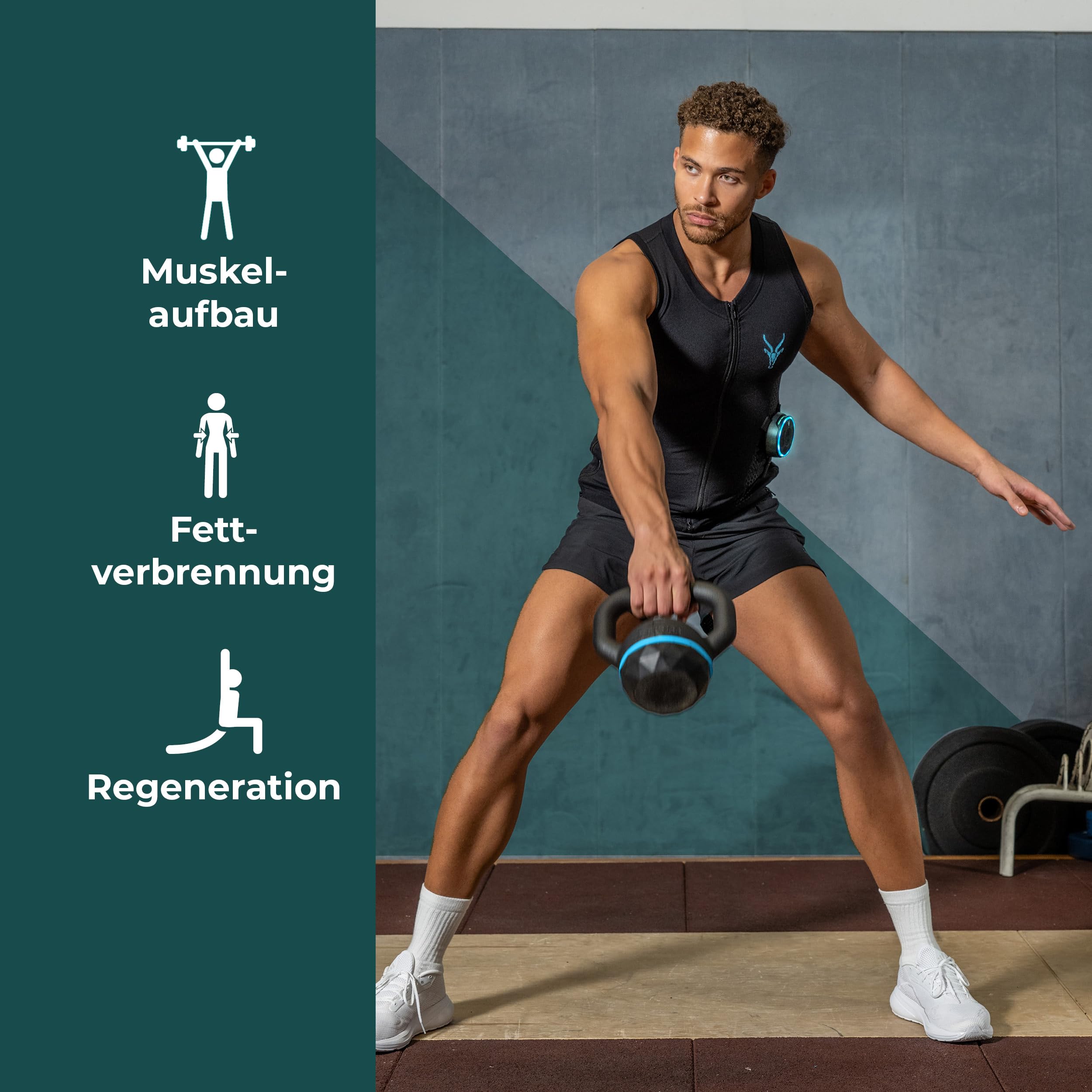 Antelope Tank Top da Uomo Evolution - Dispositivo di Allenamento EMS per Addominali e dorsali, Dispositivo di Fitness per la casa o la Palestra, favorisce la Perdita di Peso e Lo Sviluppo Muscolare