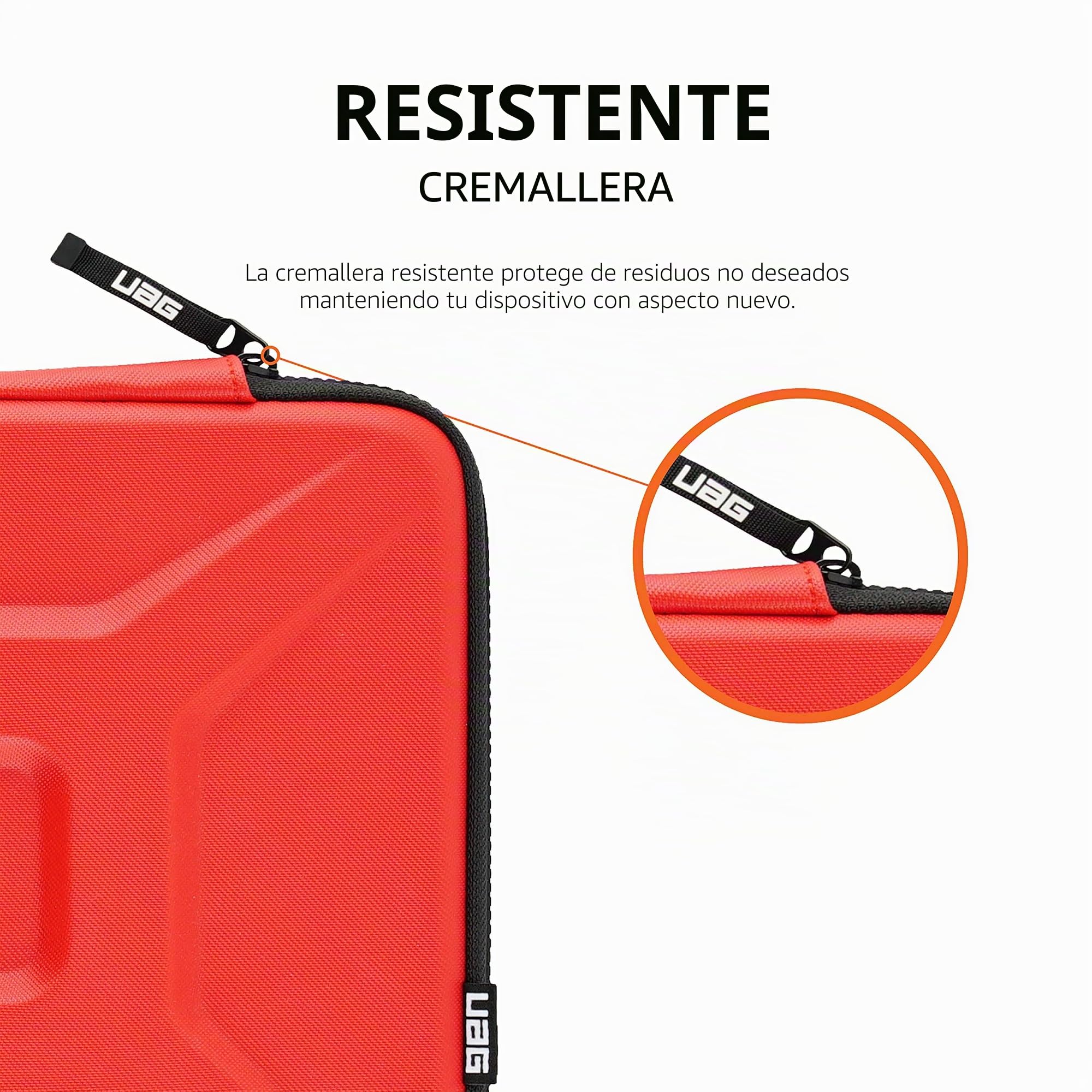 Urban Armor Gear Funda Universal para Apple MacBook Pro, Microsoft Surface Book 2/Laptop 3 y Muchos más (Manga Universal para portátiles de hasta 15", Manga con Bolsillo de Malla) Rojo (981900119393)
