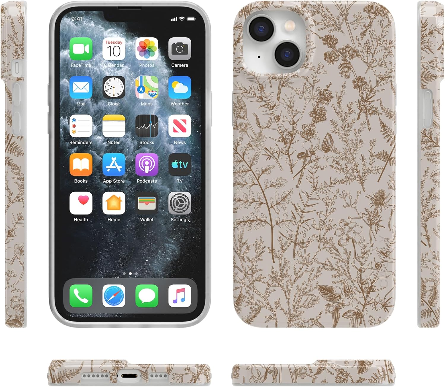 Casely iPhone 13 Case | Beige Garden | Neutral Floral | Compatible with MagSafe | Classic Ultra Slim Design - Image 8