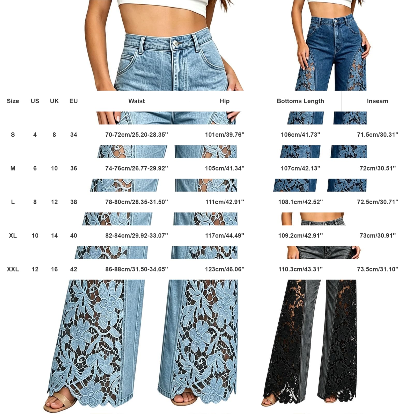 Jeans Larghi Donna Vita Alta Jeans Elasticizzati Curvy Gamba Larga Pantaloni Denim Vita Alta Casual Larghi Taglie Forti Pantaloni Baggy Leggeri Wide Leg Eleganti Streetwear con Tasche Moda Vintage