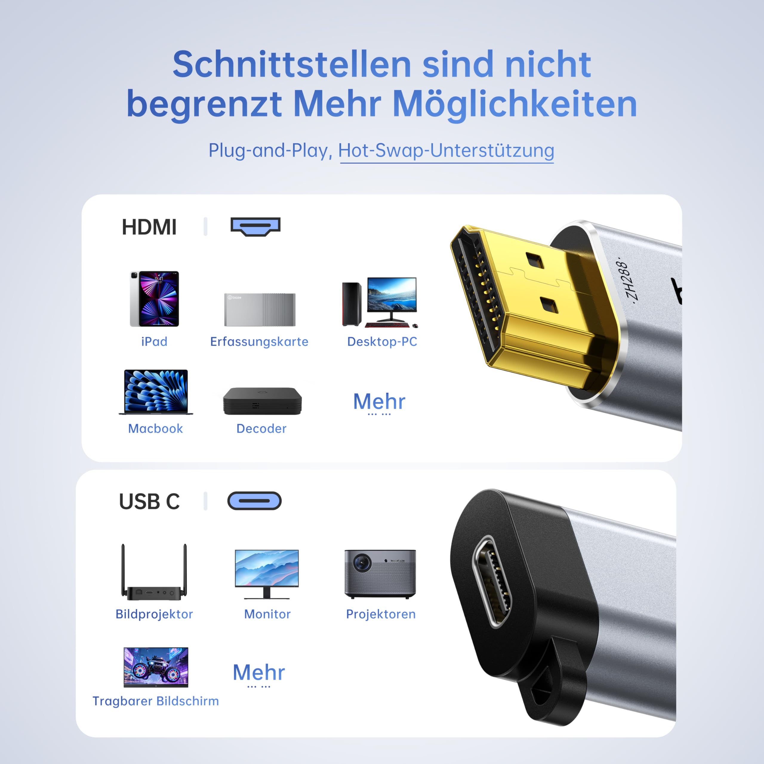 Adattatore ZH288 da HDMI a USB C