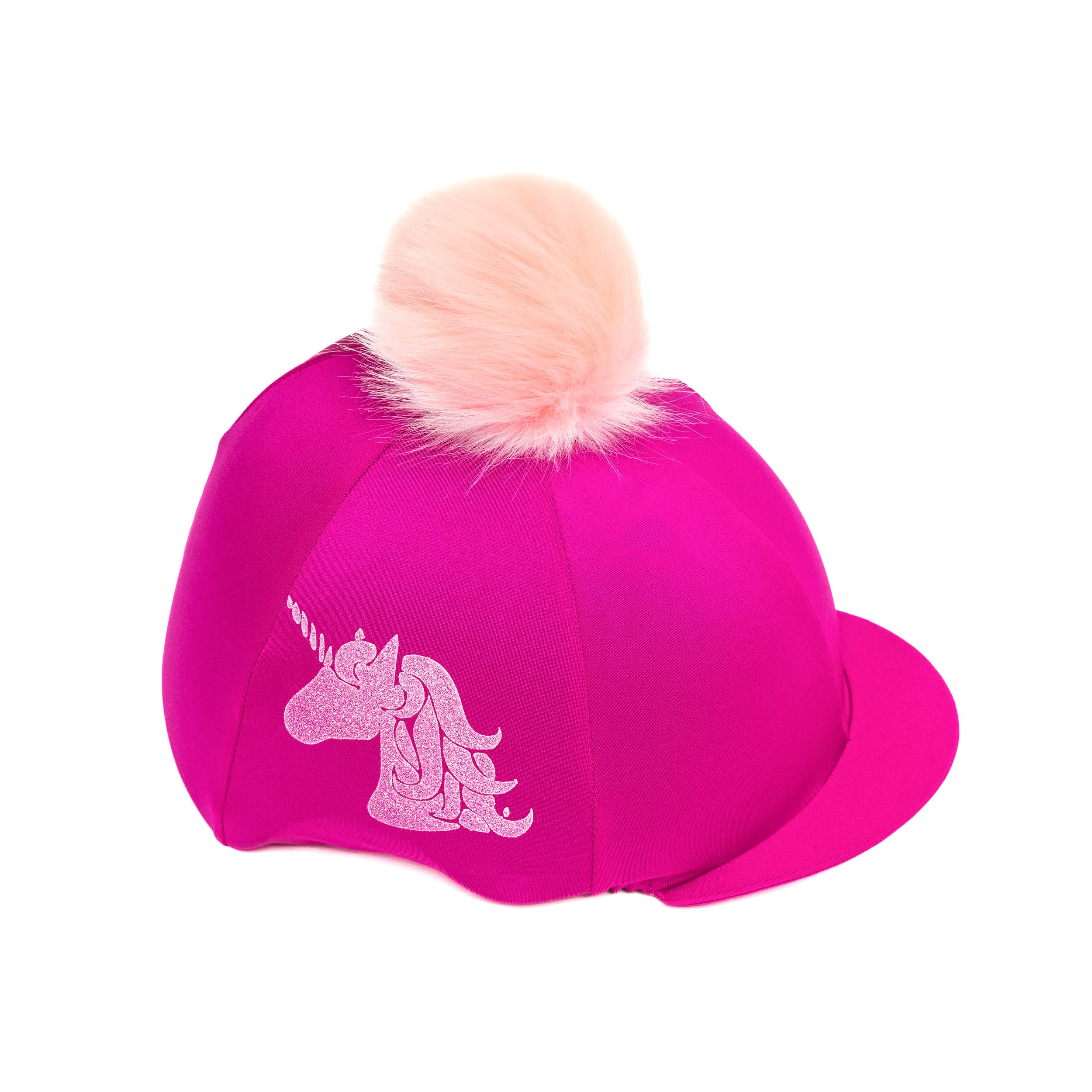 Luvponies Pretty Pink Glitter Unicorn Design Riding Hat Silk for Girls