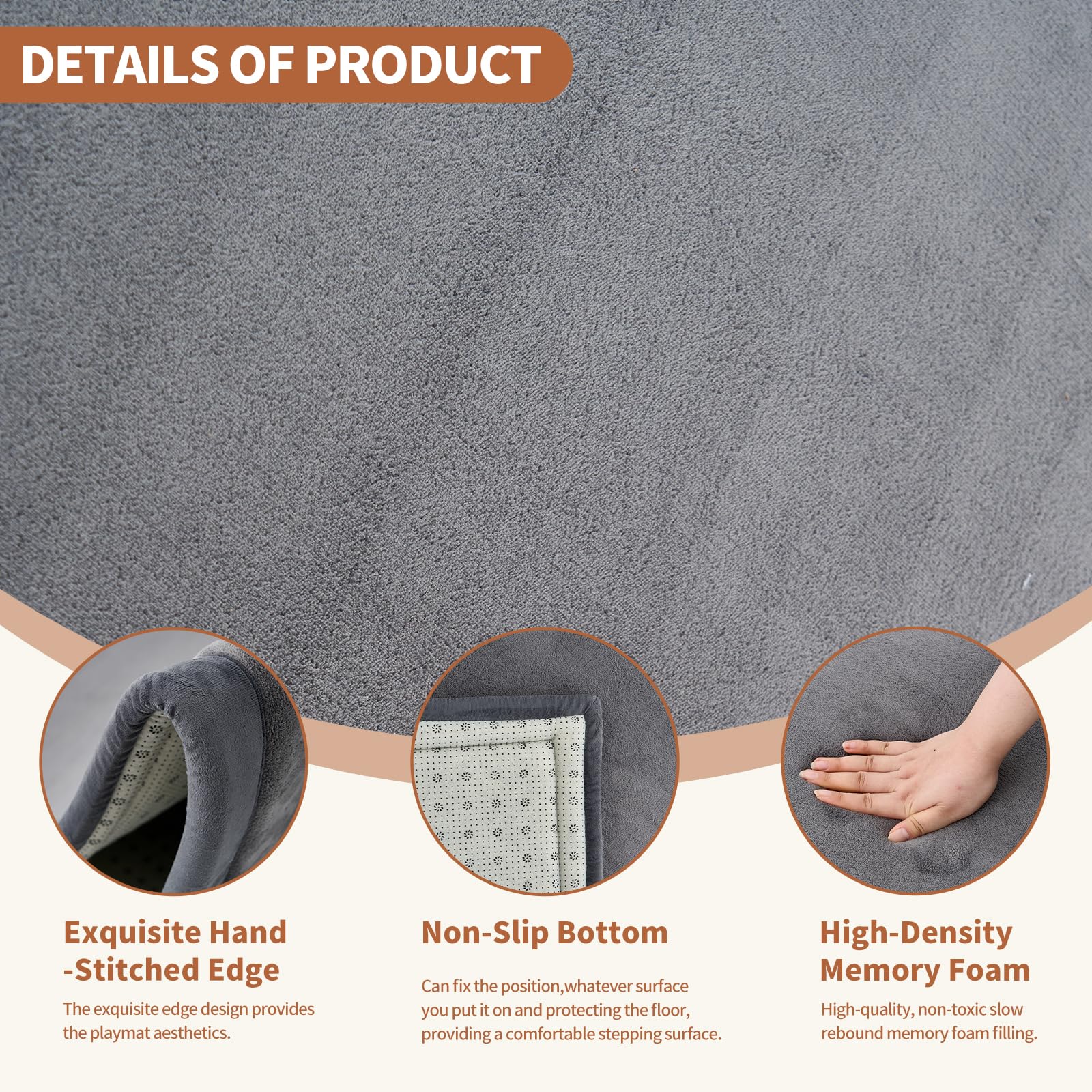 Spielmatte Baby 150x200cm XL | Wolkenweiche Krabbelmatte mit Memory Schaum 3,5cm | Rutschfester Kinderteppich | Baby Krabbeldecke & Tatami Matte fürs Kinderzimmer