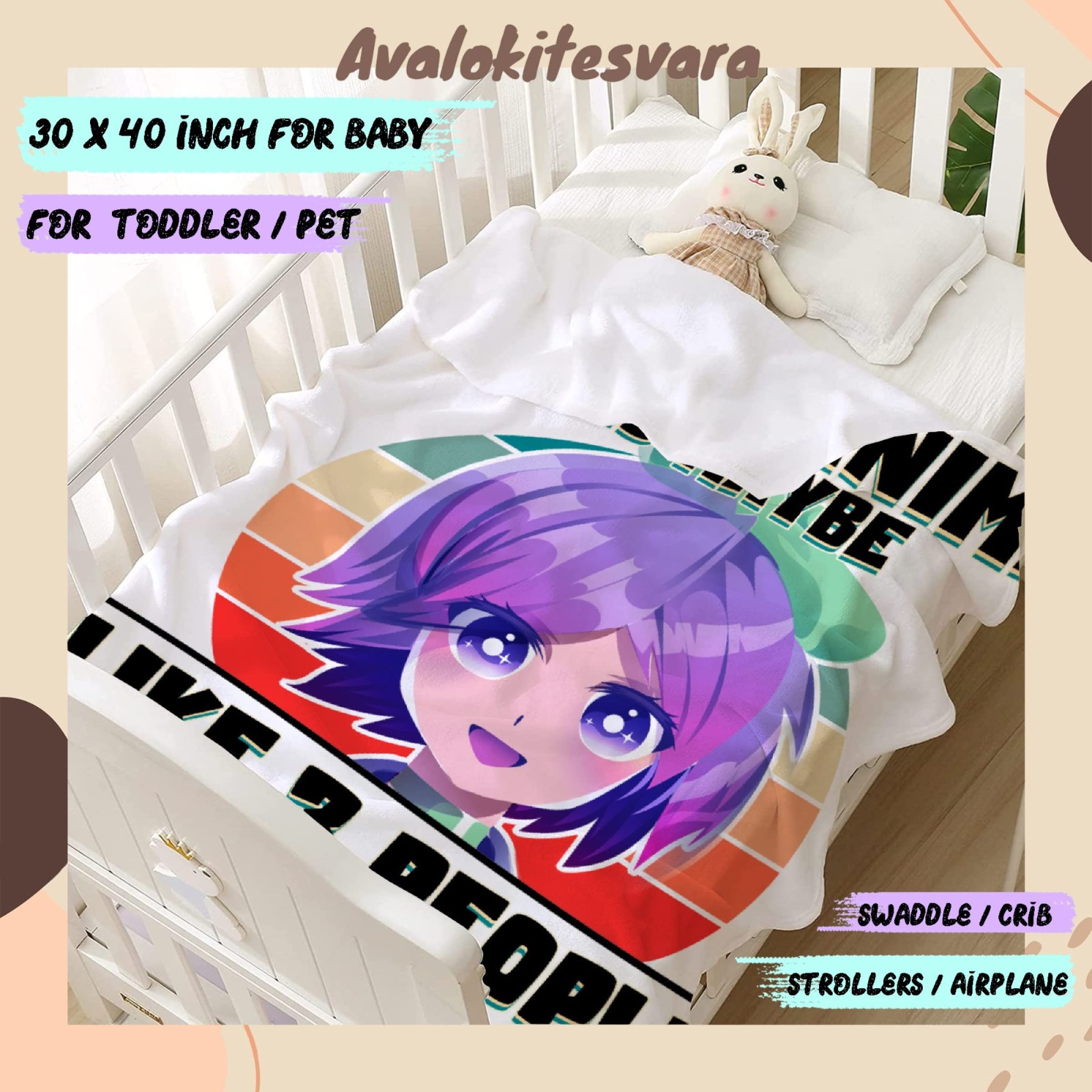 ARTBLANKET I Like Anime and Maybe Like 3 People Throw Blanket Fannel Fleece Super Soft Funny Blanket Travel Throw Blanket for Bed Couch Sofa 60x50 in for Teen Car