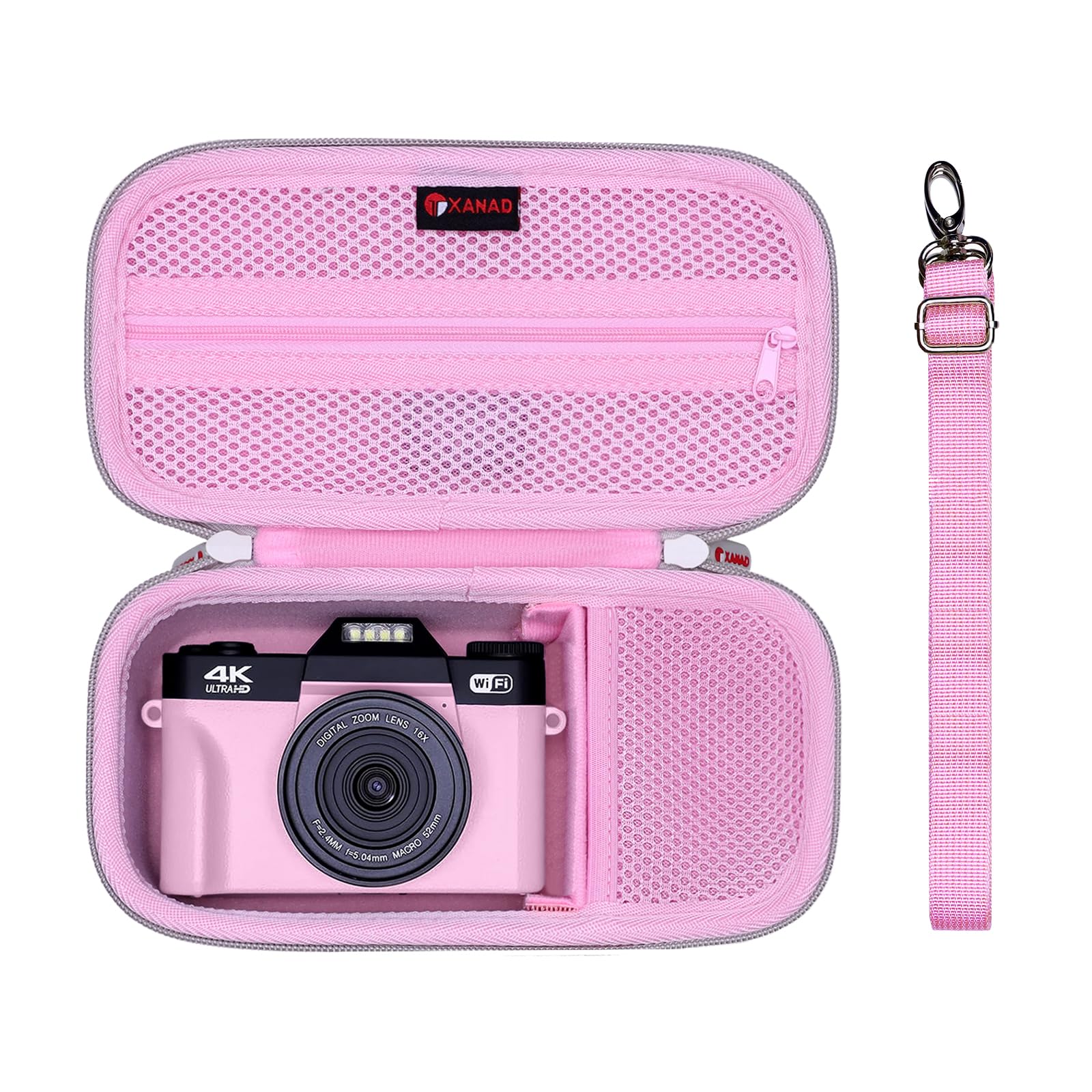 XANAD Hard Case for Sony a6400 a6700 a6000 a6100/Sony ZV-E10 ZV1 ZV1F ZV-E10 II/Sony RX100 VII Mirrorless Digital Camera, with Shoulder Strap,Pink