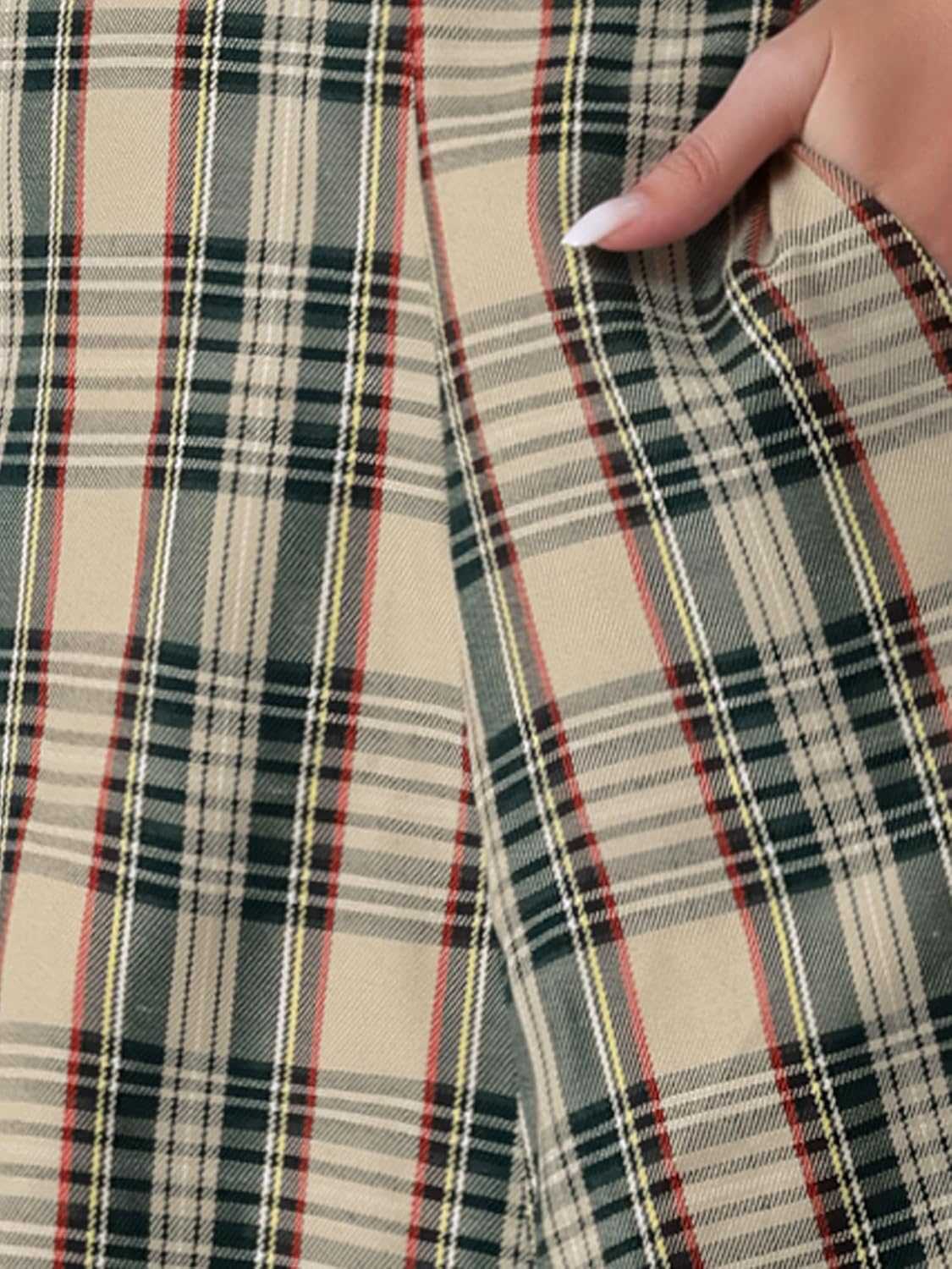 Allegra K Overall Plaid Dress for Women's Christmas Tartan Pinafore Suspender Skirt - Image 5