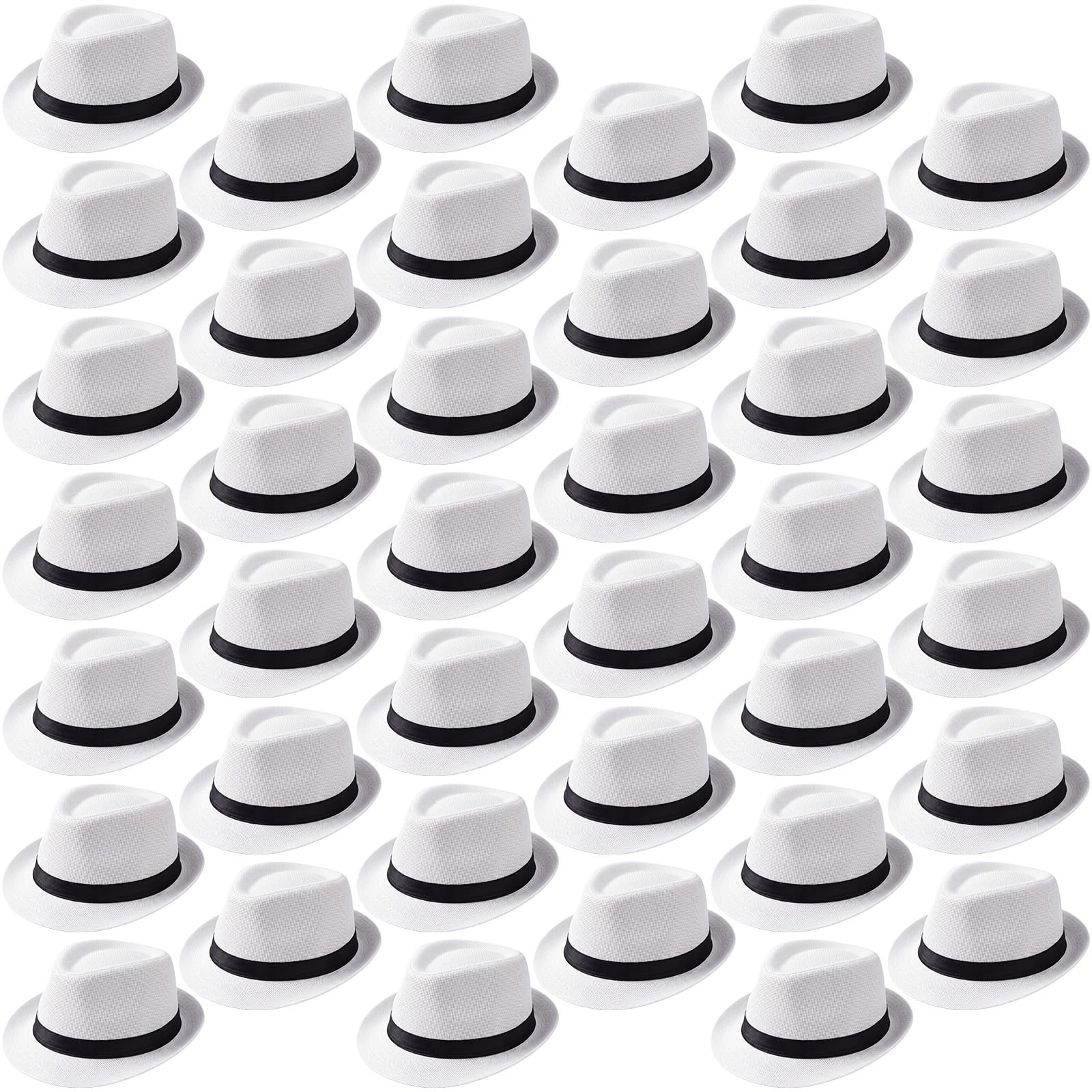 Suhine 36 Pcs Fedora Hat Bulk for 20s Party Supplies