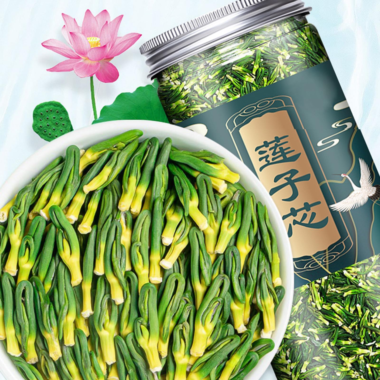 Té de núcleo de semilla de loto para hombres, Té de loto Plumule nutritivo de riñón, Té de protección renal, Té Lian Zi Xin, Té de riñón nutritivo chino (1box)