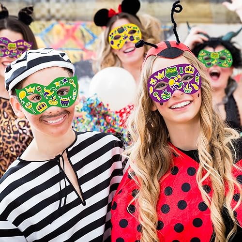 Miniatura 5 de chiazllta Paquete de 30 máscaras de Mardi Gras, kits de manualidades de carnaval, manualidades, haz tus propias máscaras faciales de Mardi Gras,