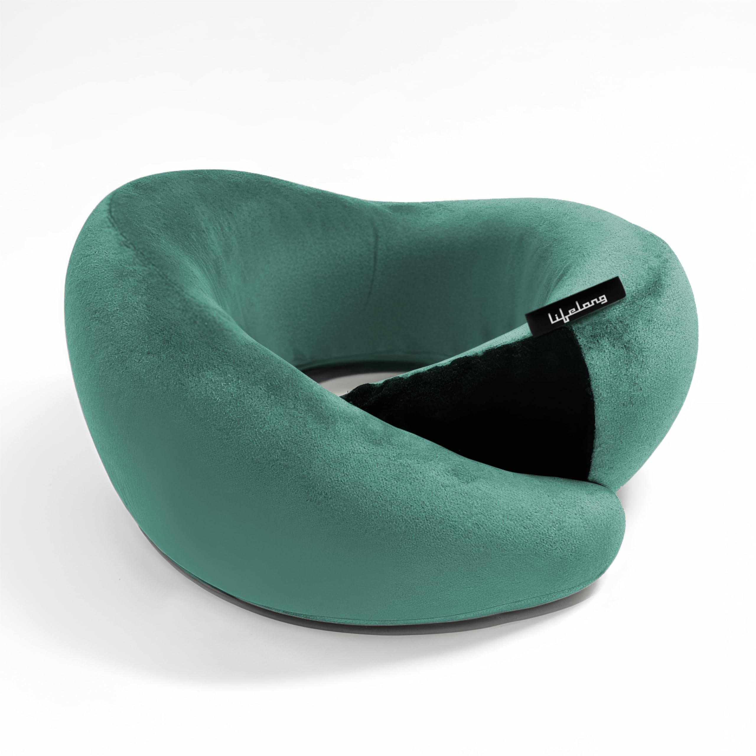 Memory Foam Travel Neck Pillow | Soft Velvet Cover & Ergonomic Support | Adjustable Velcro | Lightweight & Compact U-Shaped Cushion for Airplane Train Car Office Nap & Home Use (LLQTP04)-image-16