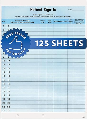 Tabbies Formularios de etiquetas de inicio de sesión para pacientes, formulario de 8-1/2 x 11 pulgadas, azul, 23 etiquetas/hoja, 125 hojas/paquete