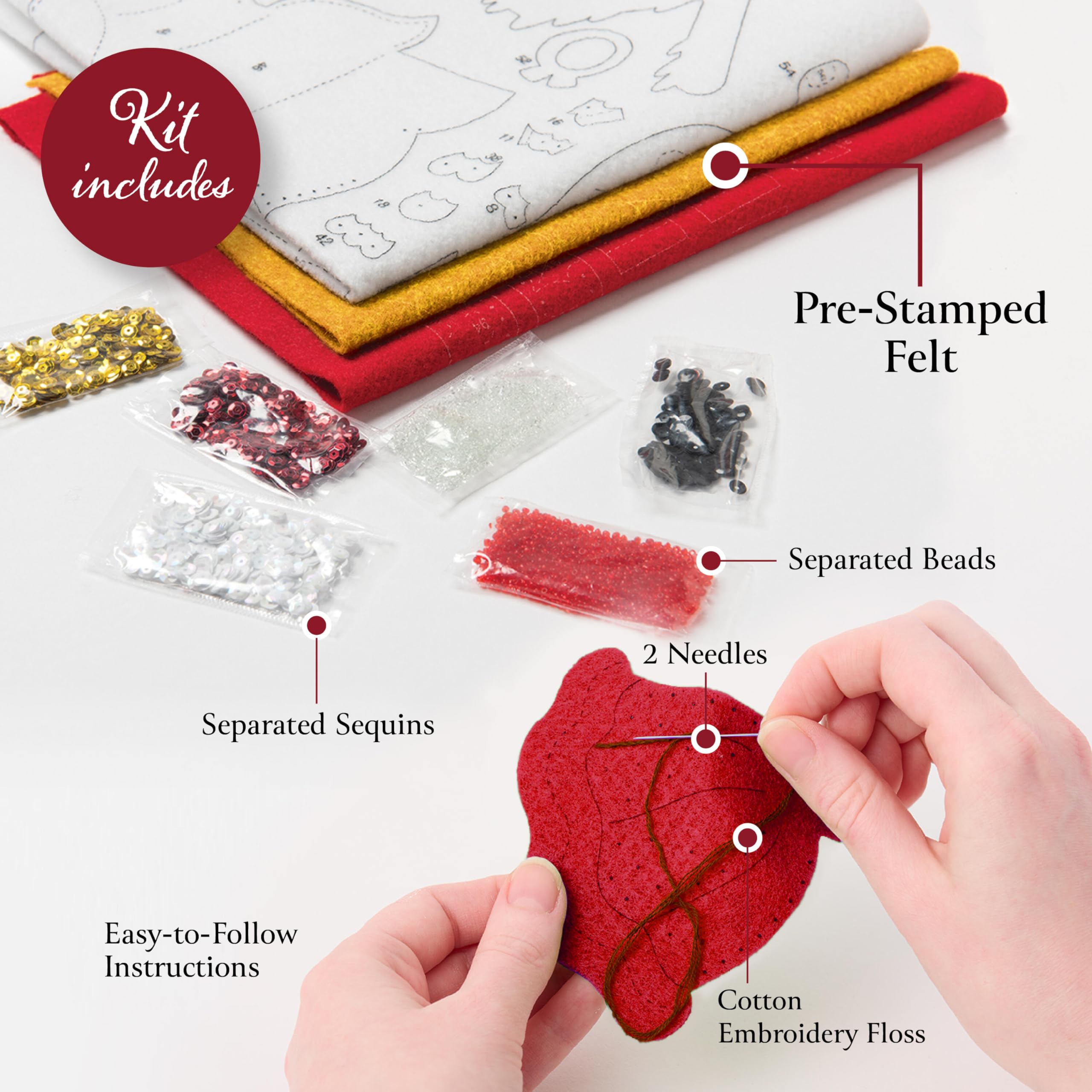 Bucilla Kit per la creazione di calze di Natale, 45,7 cm, in feltro