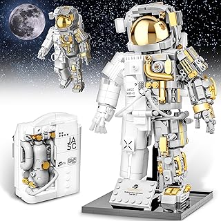Space Astronaut Building Block Set Compatible with Lego, Astronaut Building Set for Adults, Space Building Kit Toys Gifts for Kids 8-14 with Display Stand,Astronaut Model Gifts for Adults