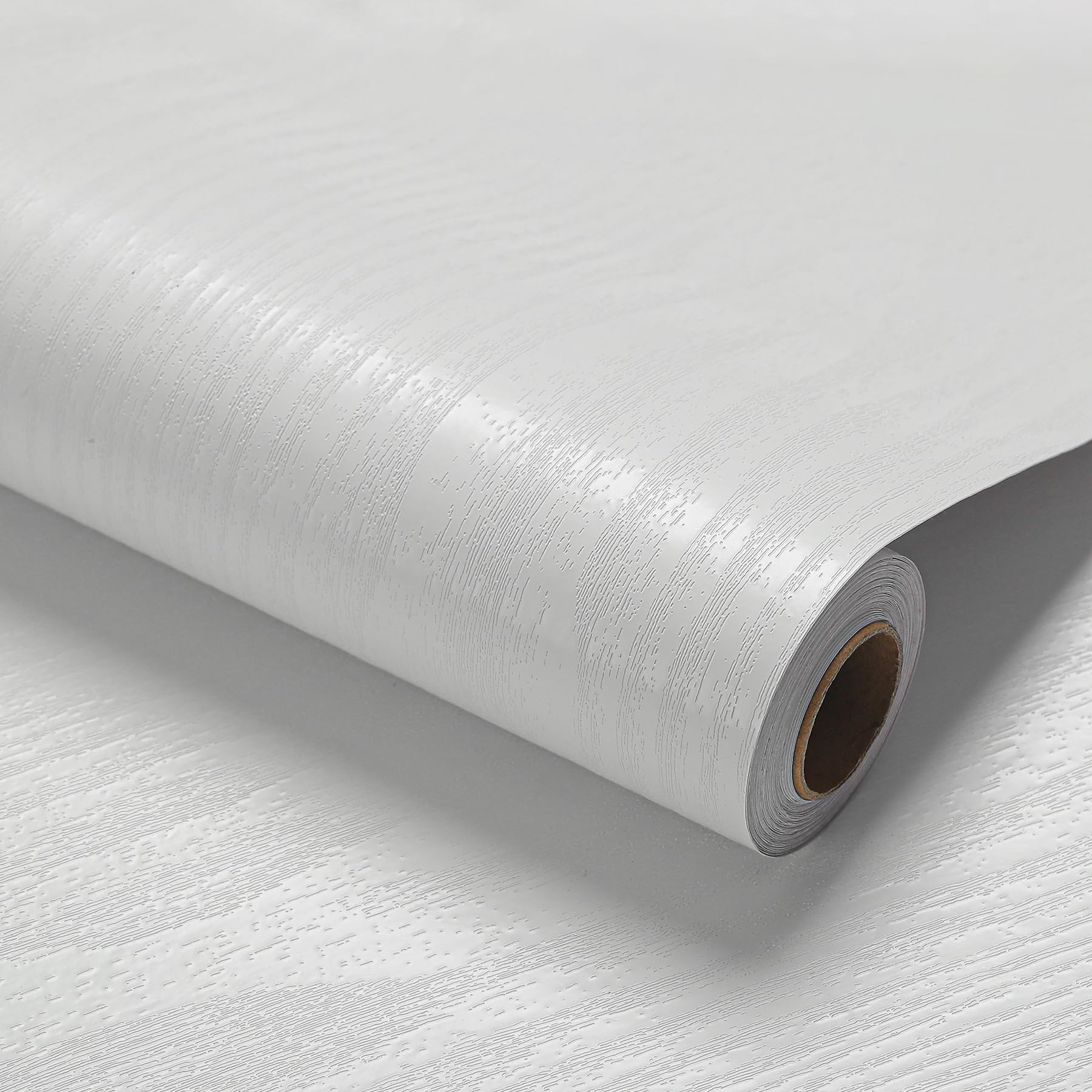 Peel and Stick Wallpaper White Wood Wall Paper - 35.4 x 200 Inch Self Adhesive Wallpaper Peel and Stick, Easy to Paste Wall Contact Paper for Stand Liner, Table and Door Makeover Decor