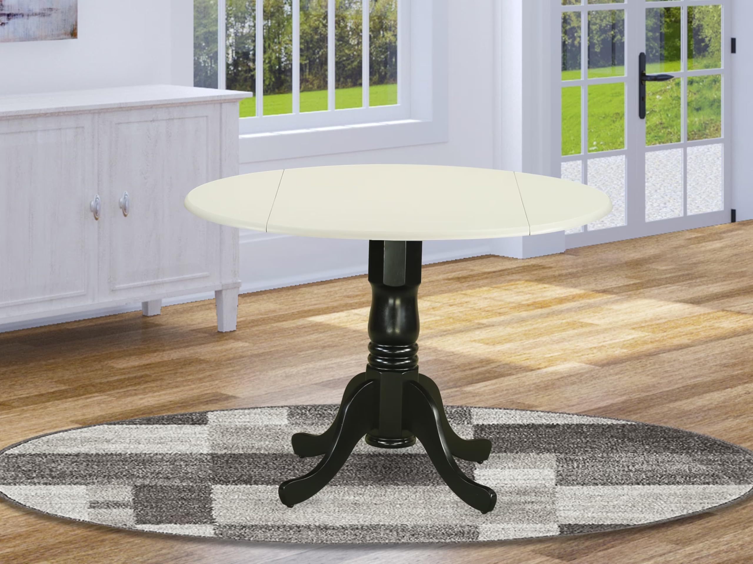 East West Furniture DST-OLW-TP Dublin - Mesa De Comedor Redonda Con Base De Gota Y Pedestal, 42 X 42 Pulgadas, Multicolor