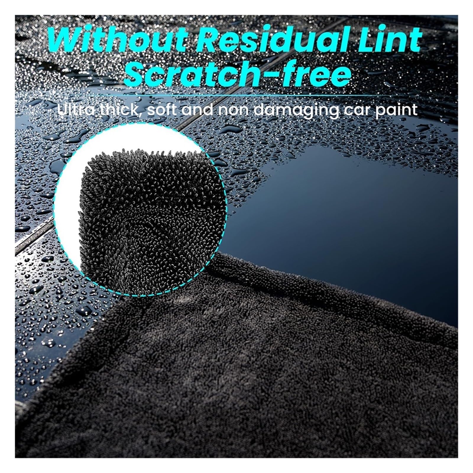 Mikrofaser Trockentuch Autowaschlappen Premium-Tuch Verdicken Weich Professionelle Autoreinigung(60x90 1pcs)