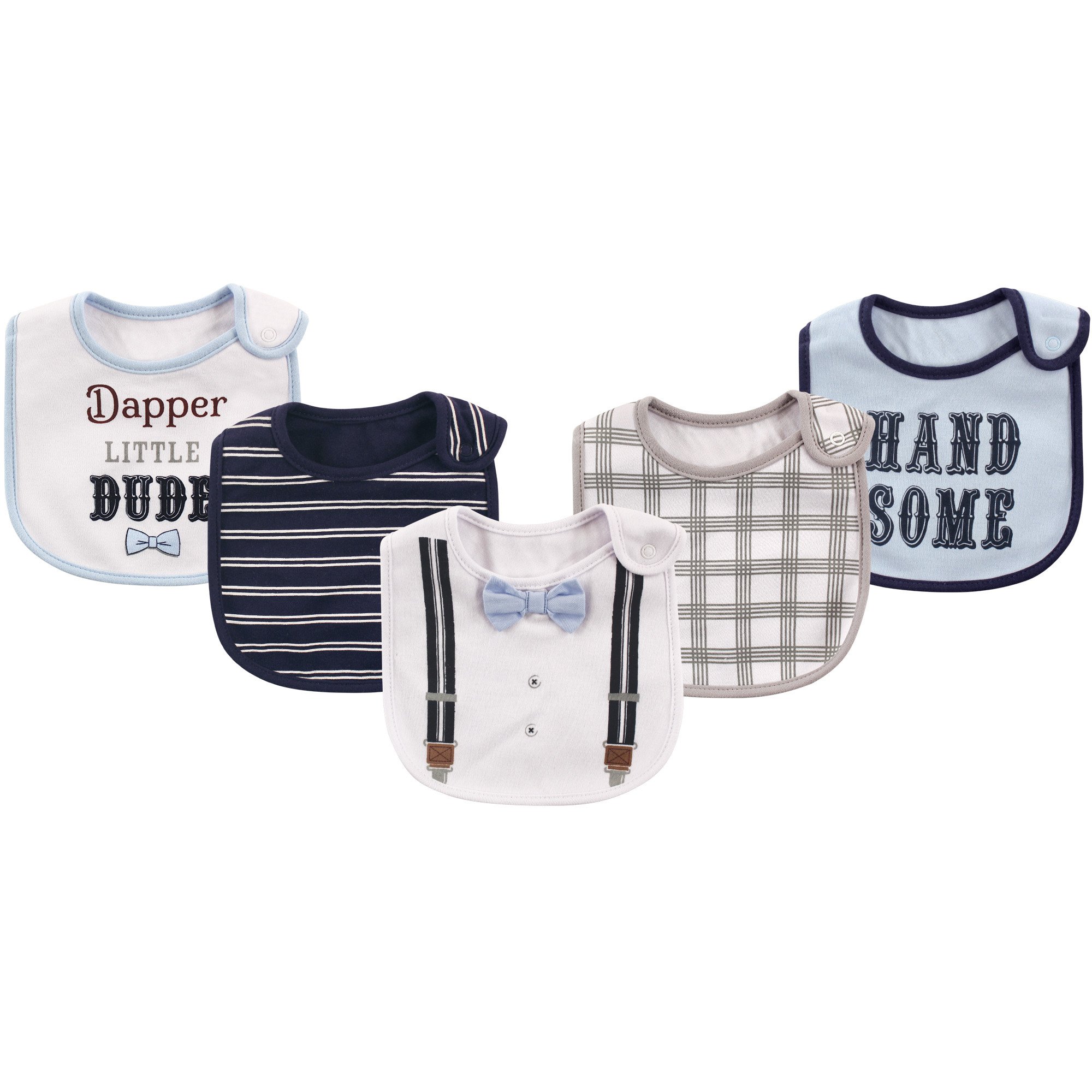 Little Treasure Unisex Baby Cotton Bibs, Dapper Bow Tie, One Size