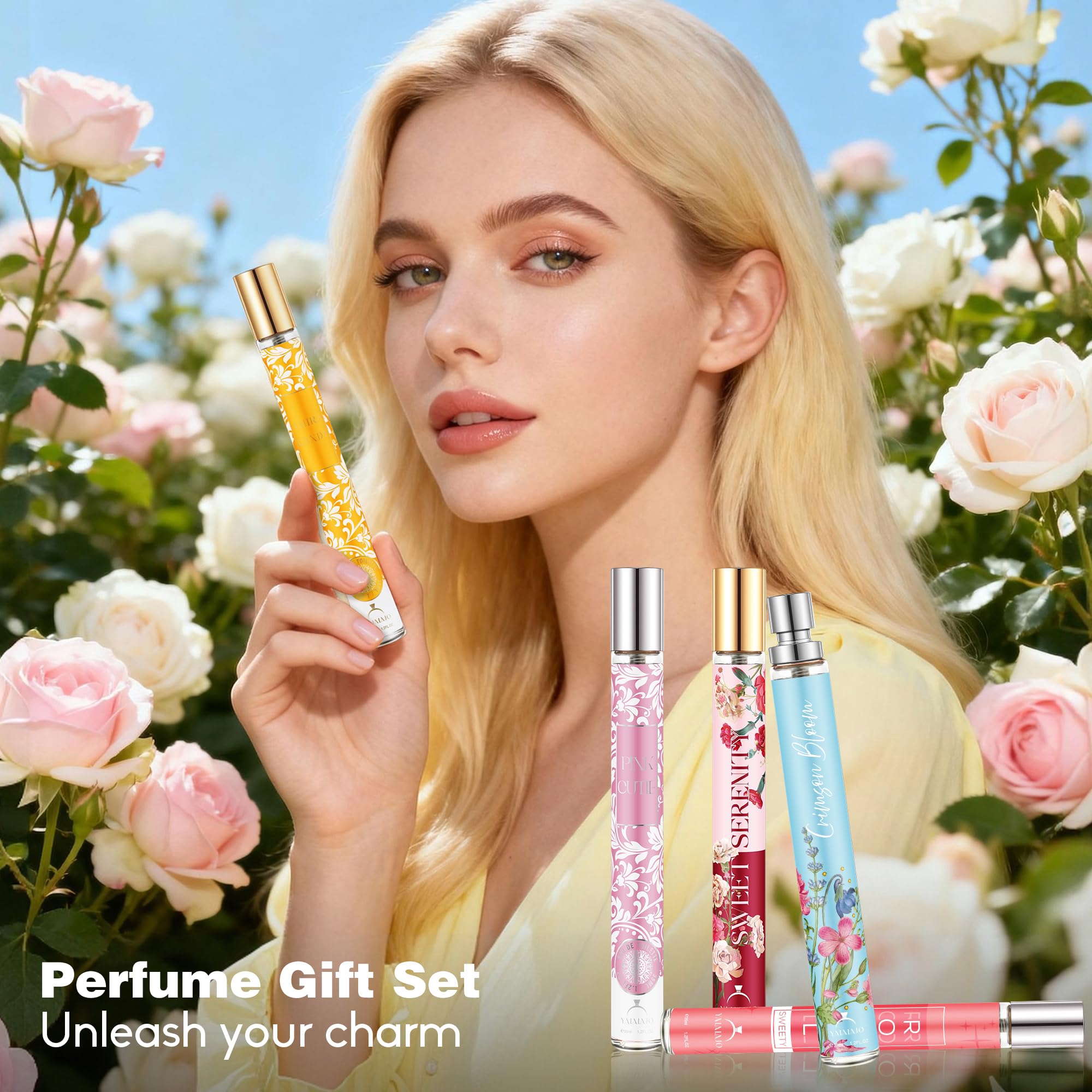 Coffret cadeau de parfum de luxe pour femme | 6 x 35 ml Eau de toilette | Collection Mini parfum longue durée | Parfums pour femme | Tailles de voyage | Idée cadeau pour femme pour la Saint-Valentin