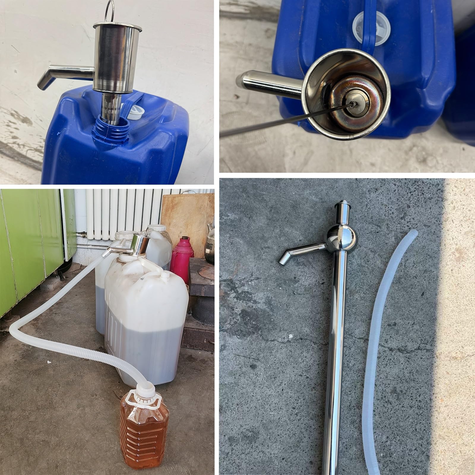 pompa manuale travaso liquidi Pompa Per Fusti Da 200 Litri, Sifone Per Barili Per Impieghi Gravosi/pompa Manuale Per Acqua Potabile, Pompa Per Olio Manuale Leggera Per Agricoltore/meccanico(4 pcs)