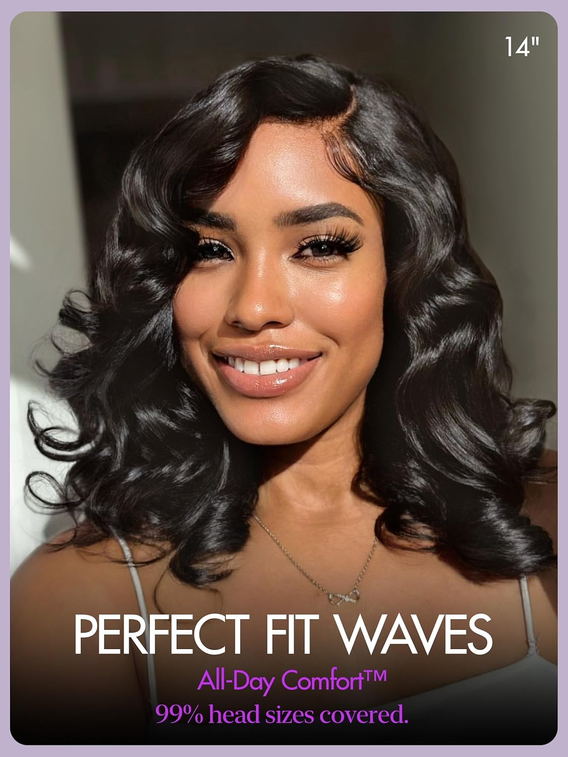 LUVME HAIR 100% Human Hair Wigs Loose Wave Protective Wig Glueless Without Spray Lace Front 18 Inches, Pre Cut Plucked Hd Lace Short Wig Ready To Go Natural Color Straight Bleached Knots