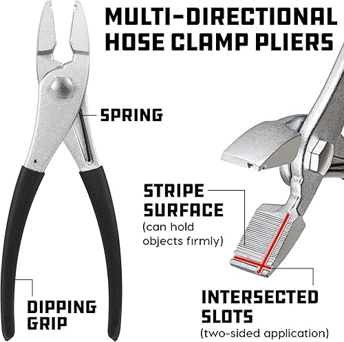 Miniatura 2 de Powerbuilt Alicates multidireccionales para abrazadera de manguera, abrazaderas de sujeción, líneas de combustible y mangueras de radiador, mordazas
