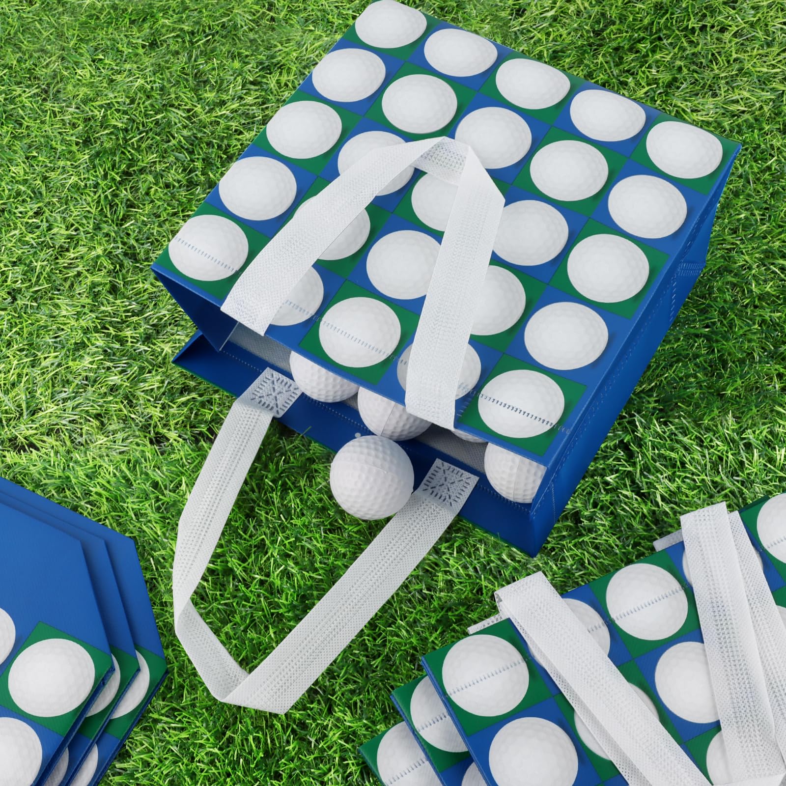 Hxezoc 12 Pieces Golf Gift Bags with Handle, Reusable Non Woven Treat Goodie Bag Sport Favor Bags For Golf Theme Birthday Party Decoration Supplies