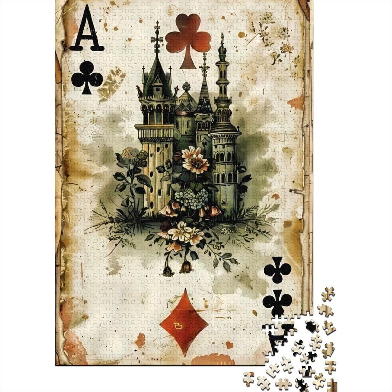 Castle Playing Card Puzzle 1000pc adult paper puzzle wall art