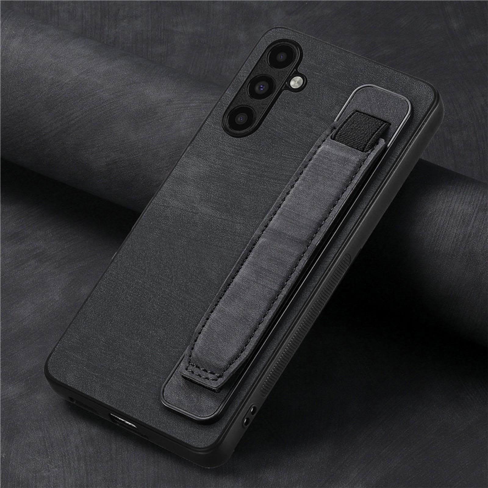 Für Samsung A72 (4G 5G) Leder-Handyhülle mit Handschlaufe (Für Samsung A72 (4G 5G)/schwarz)