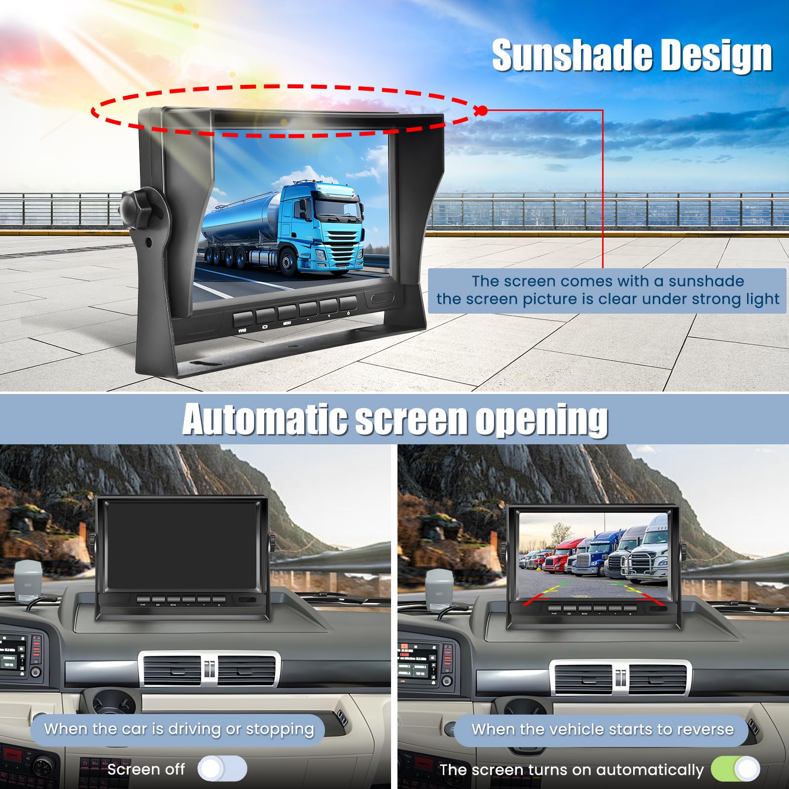 Kit Telecamera Di Retromarcia AHD 1080P Con Monitor 7 Pollici - Visione Notturna, Impermeabile IP69 Per Auto E Camion - Foto 2