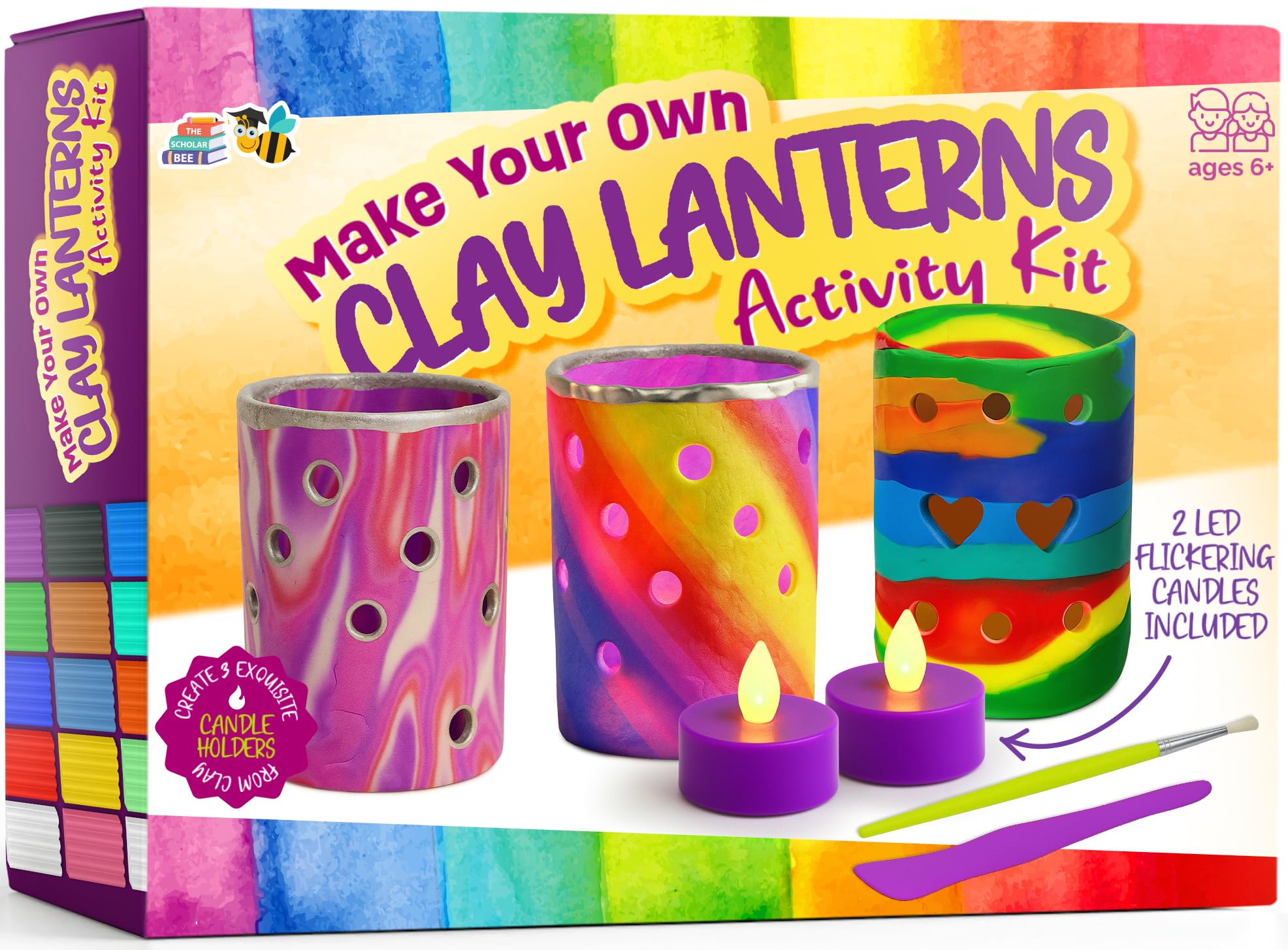 The Scholar Bee Light-up Clay Lanterns Making Kit