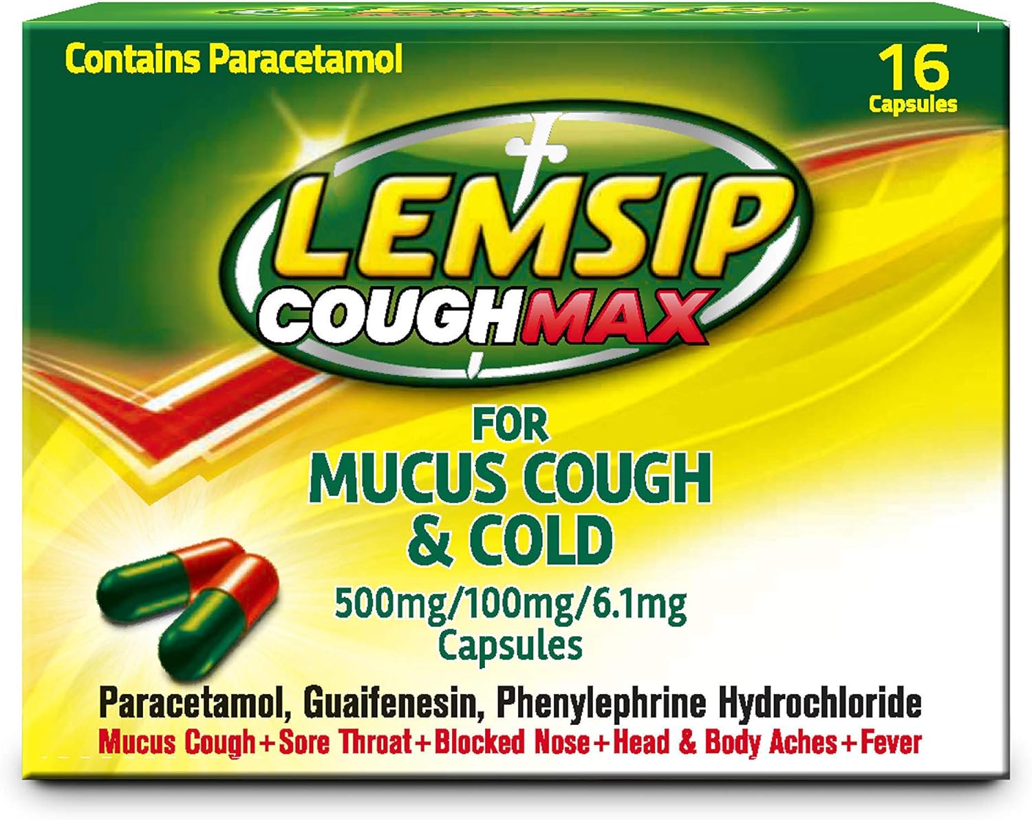 Buy Lemsip Cough Max for Mucus Cough and Cold Capsules, With