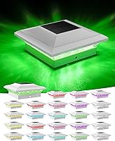 Vista 23 de T-SUN Luces Solares para Tapas de Postes Paquete de 6 para Postes de Vinilo/Madera de 4x4, Impermeables para Exteriores Blanco Cálido y Frío