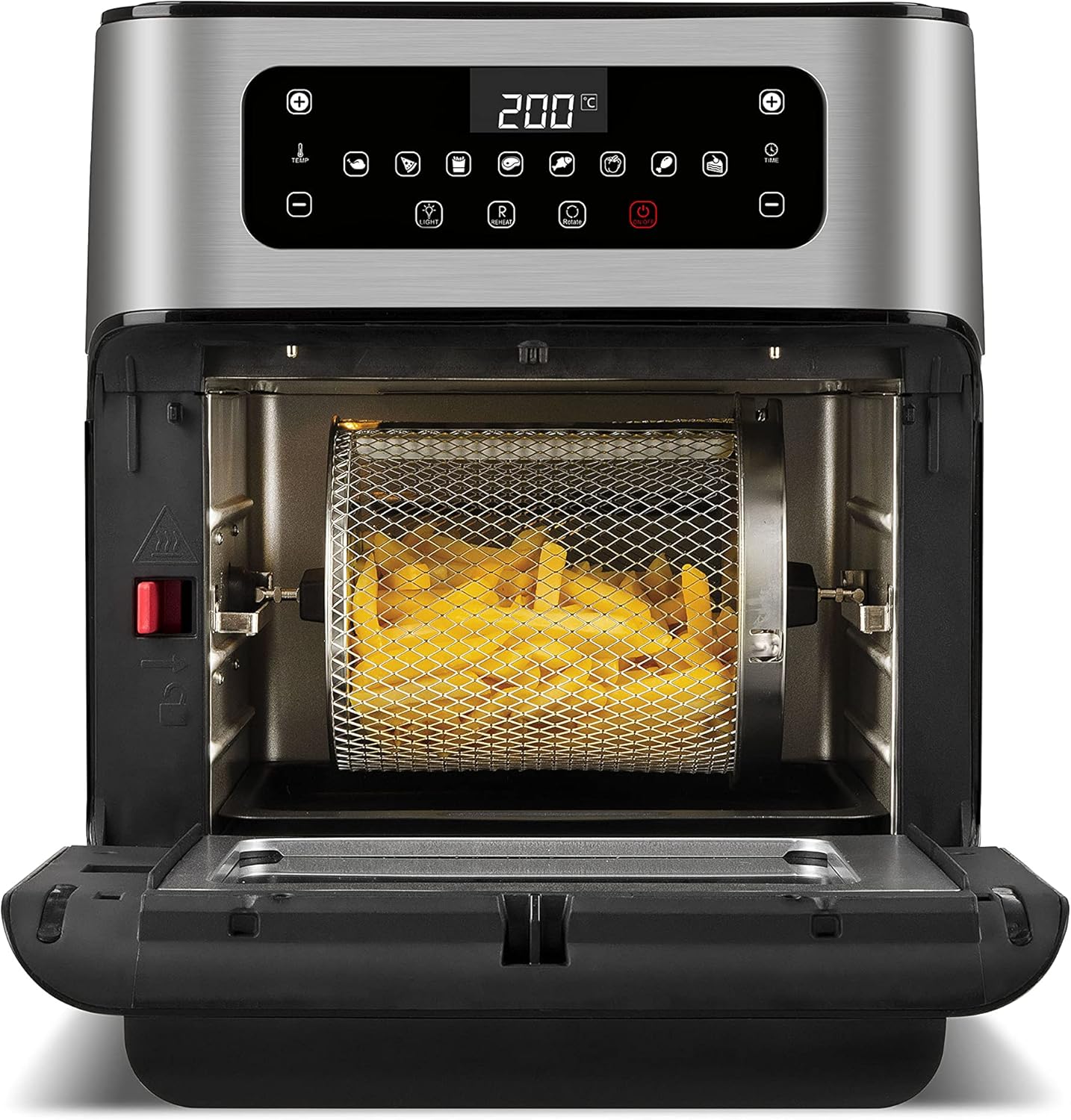 Girmi FG96 Forno Air Fryer Genio, 1500W, 11 Litri, 9 Programmi, Girarrosto, Cestello per Patatine, Spiedini, Ricettario, Acciaio INOX Girmi FG96 Forno Air Fryer Genio, 1500W, 11 Litri, 9 Programmi, Girarrosto, Cestello per Patatine, Spiedini, Ricettario, Acciaio INOX