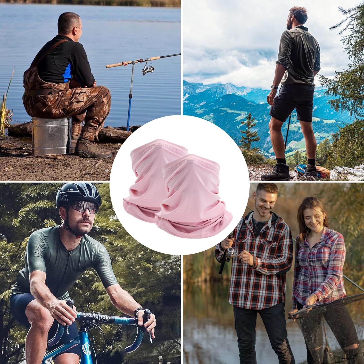 4 Pack Cooling Neck Gaiter Summer Face Cover Scarf Sun UV Protection Balaclava for Men Women Fishing Sports Outdoors - Image 4