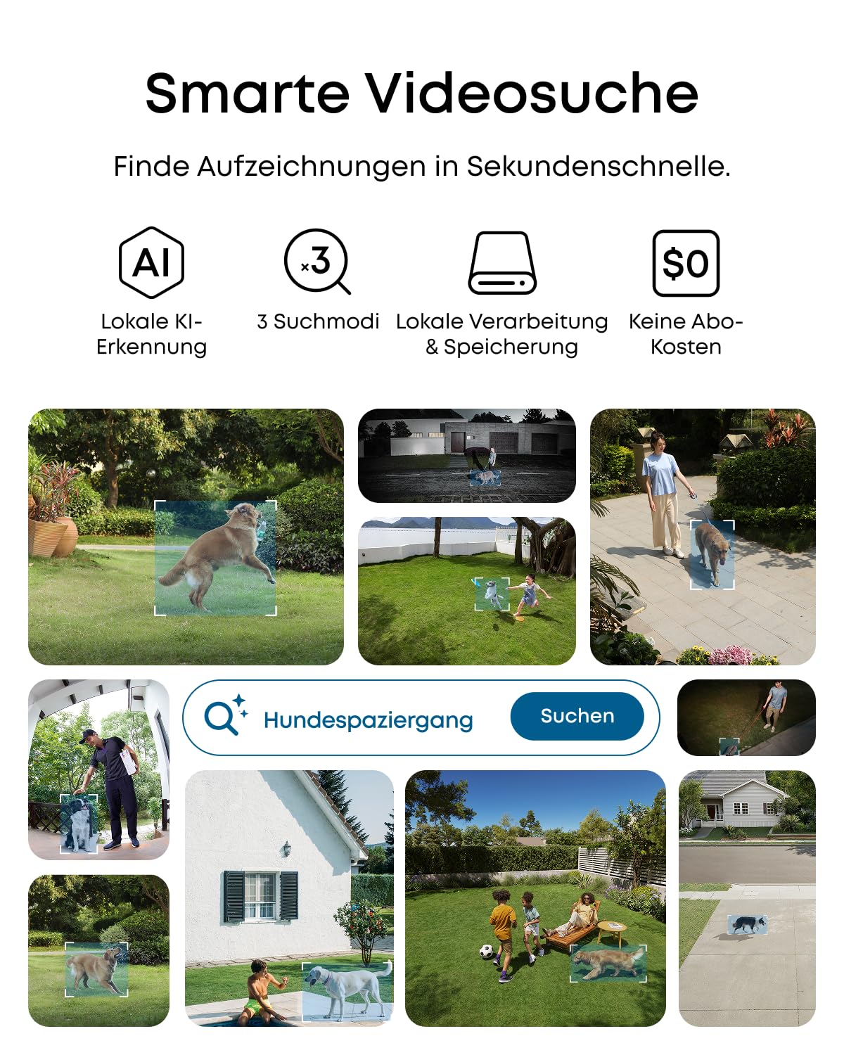 Anker eufy NVR-System E50 ohne Festplatte, 4er-Set, 4K Dual-Lens Bullet-PTZ