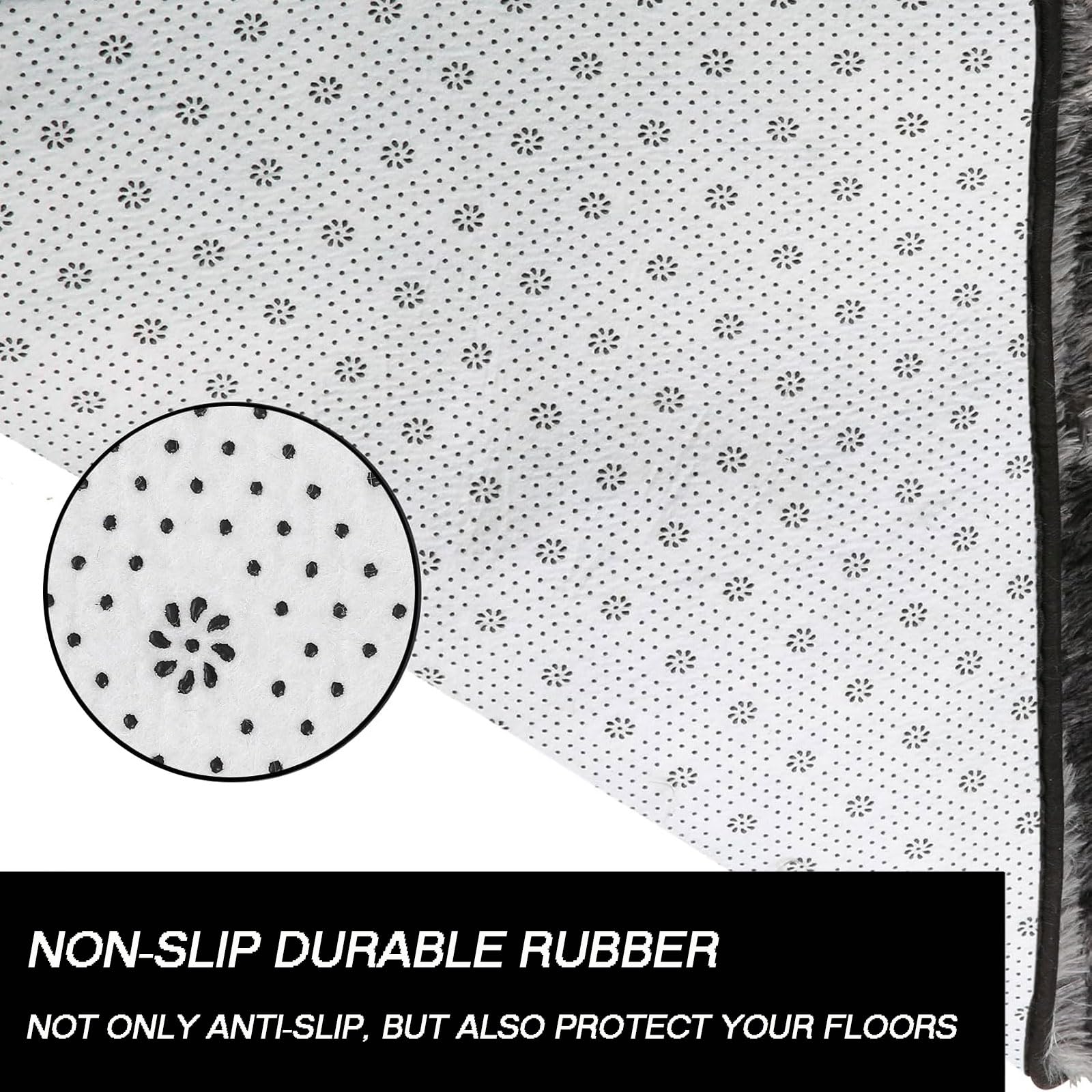 GUOJUN Wohnzimmer Teppich 120 x 120 cm Anti-Rutsch Rückseite Modern Waschbar Großer Moderner Teppich Pflegeleicht, Minimalistisch Fußbodenheizung Geeignet, Dunkelgrau