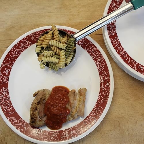 Miniatura 3 de Cuchara de acero inoxidable sólido de 4 onzas para medir y servir cucharas de grado comercial (paquete de 2)