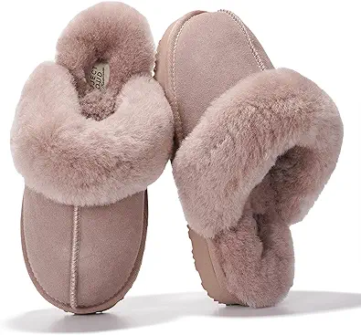 Project Cloud Genuine Leather Slippers for Women Footwear with Real Sheep Wool Lining Womens Clogs & Mule - Non-Slip Indoor/Outdoor Scuff Womens Slippers with Memory Foam Insole (Henka)