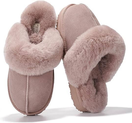 Project Cloud Genuine Leather Slippers for Women Footwear with Real Sheep Wool Lining Womens Clogs & Mule - Non-Slip Indoor/Outdoor Scuff Womens Slippers with Memory Foam Insole (Henka)