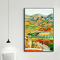 Vista 4 de Van Gogh - Lienzo decorativo para pared, impresiones de campos lejanos, famosas pinturas al óleo, pintura al óleo de Vincent Van Gogh, póster
