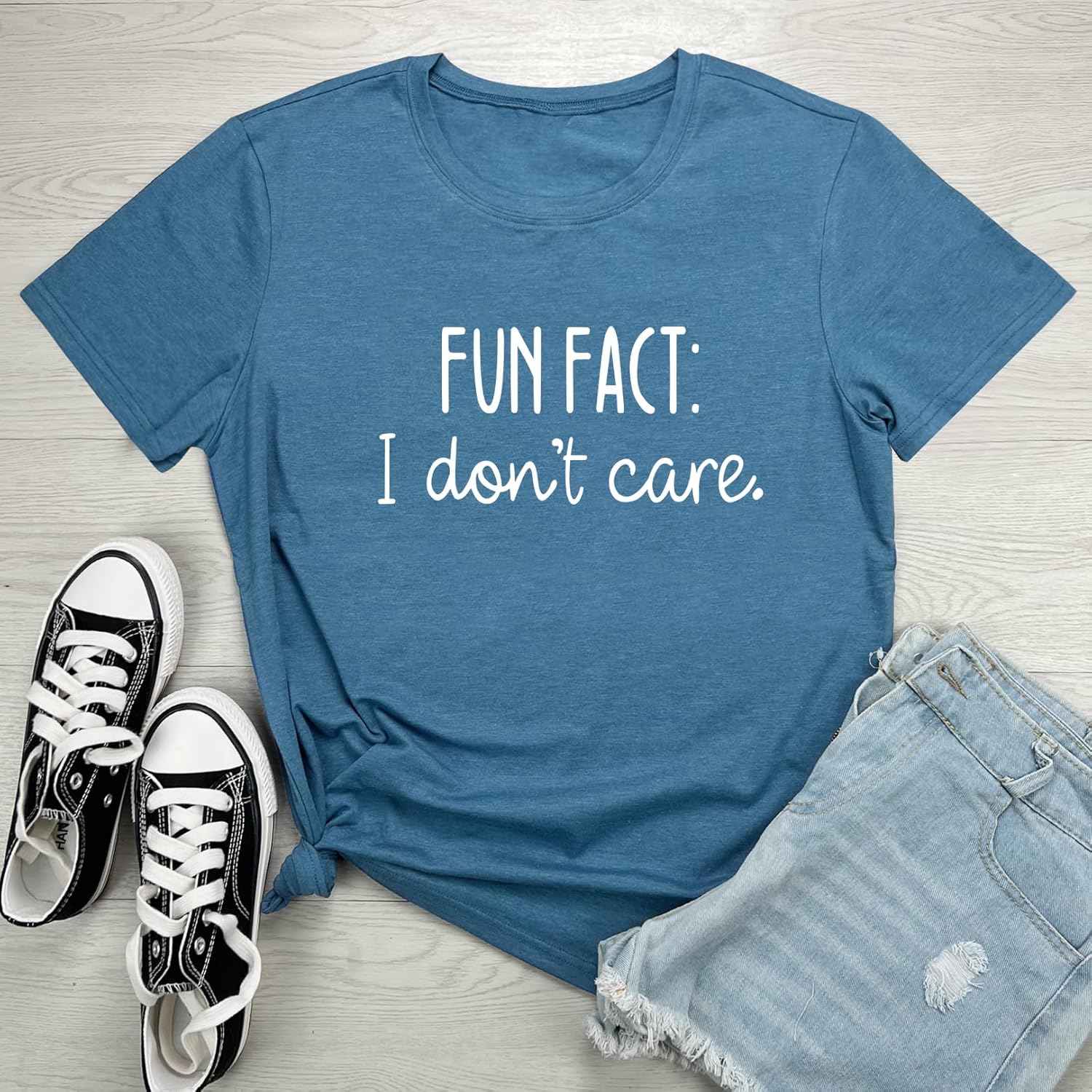 LOOKFACE Women Short Sleeve Tees Fun FACT Graphic Summer T Shirts - Image 2
