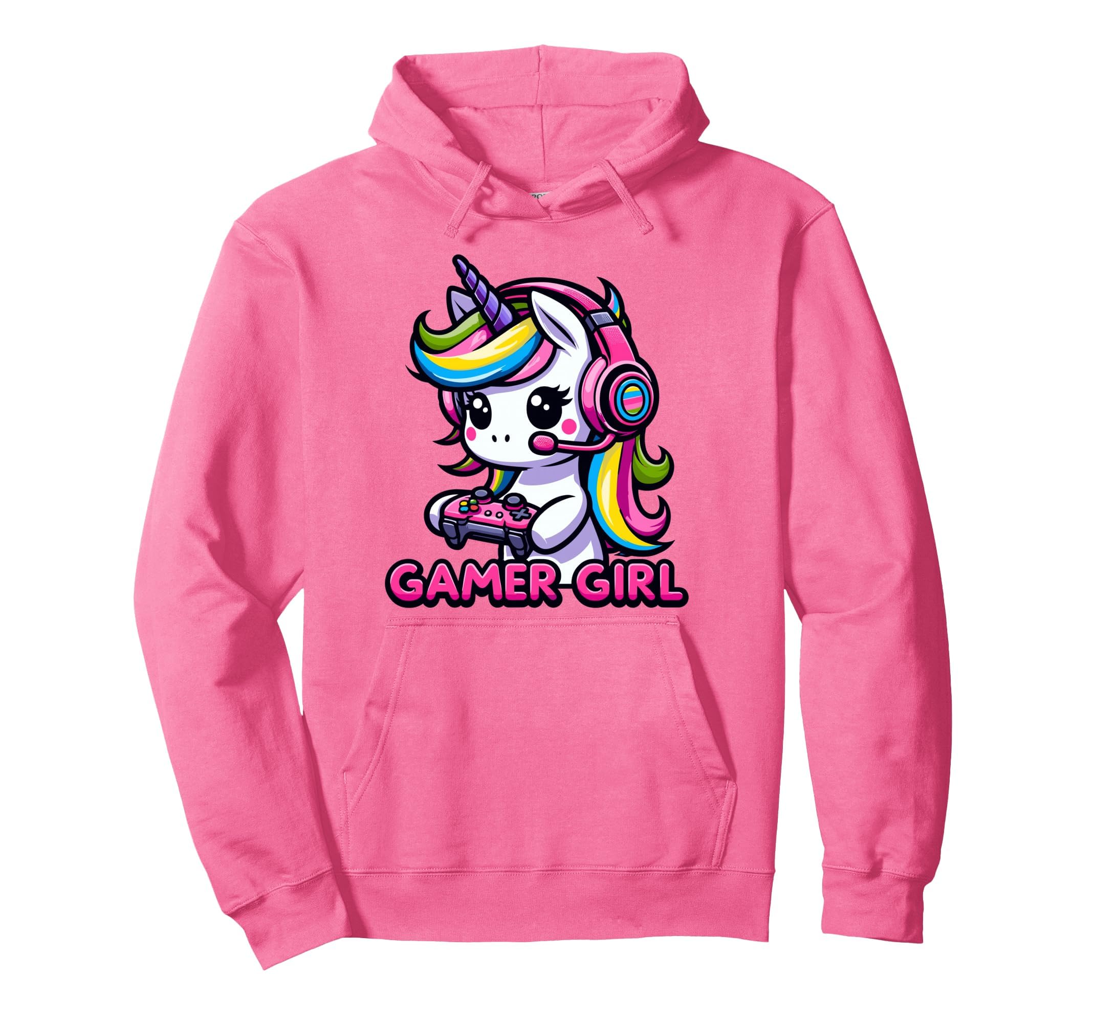 Gamer Girl Cute Unicorn Video Games Gaming Women Teen Girls Pullover Hoodie