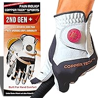 Vista 24 de Copper Tech Plus Ladies Golf Gloves Women (2nd Gen) Copper Compression Joint Support with Flexible & Comfortable Fit Tacky Silicone Pad