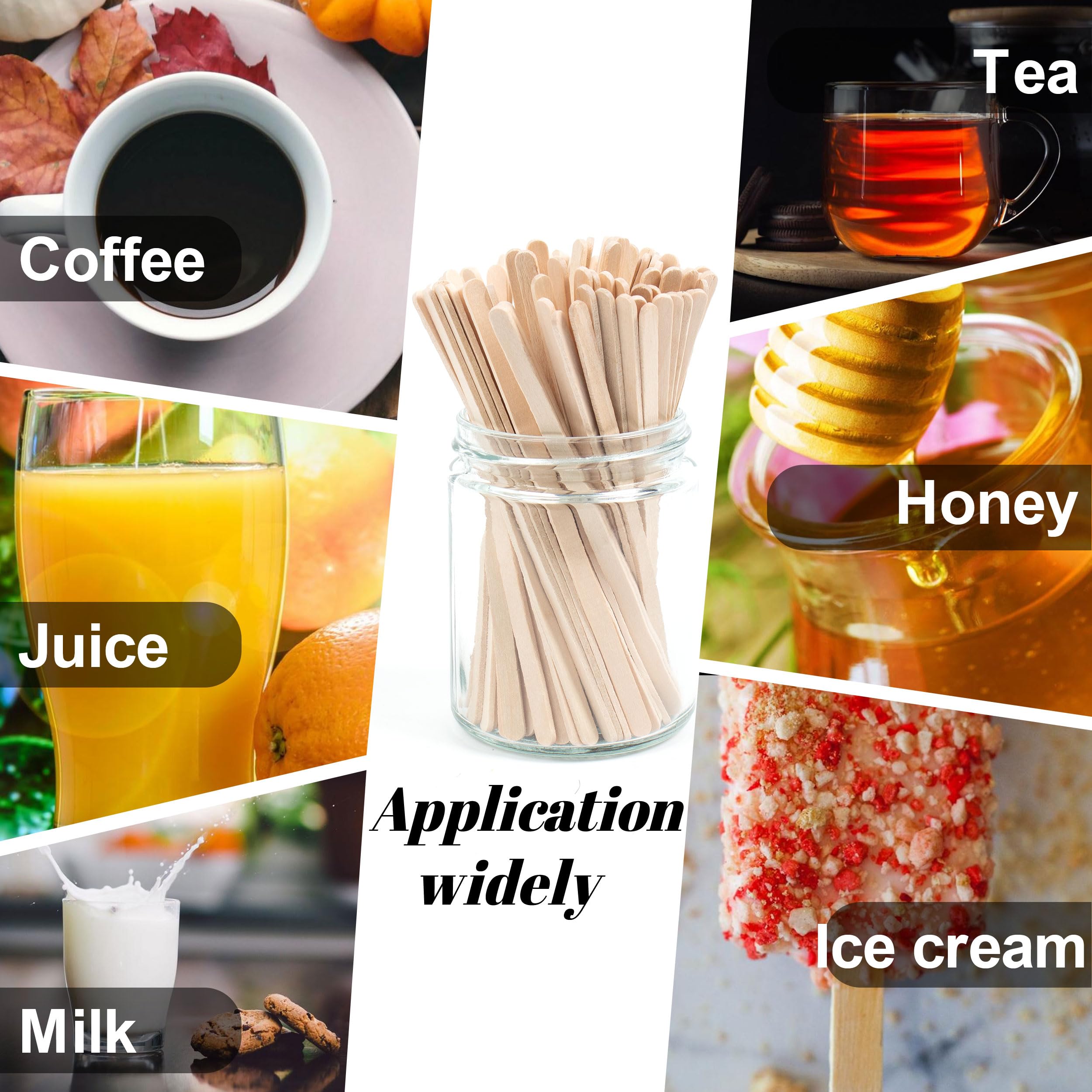 Wooden Coffee Stirrers - 100 Pack -6