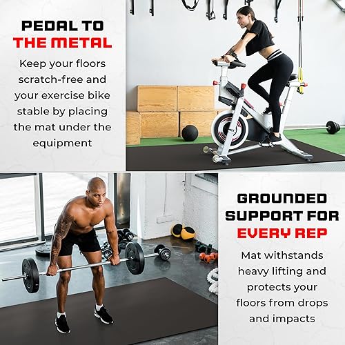 Miniatura 5 de Tapete de ejercicio extra grande de 8 x 4 pies, tapete de entrenamiento de PVC con bolsa de transporte, paño de limpieza, tapete de entrenamiento