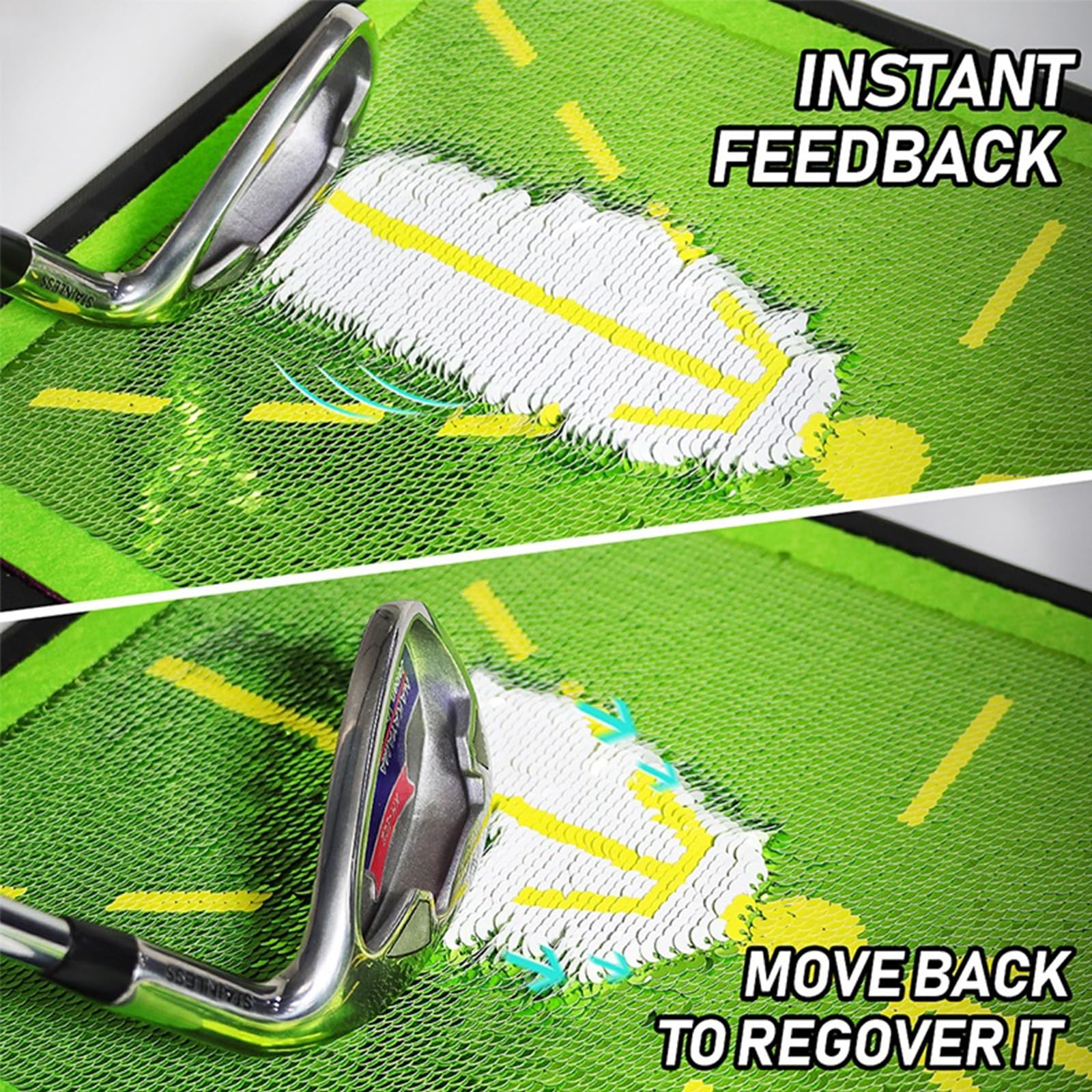 Golf Trainingsmatte Mit Schwungerkennung - 30,5x40,6 Cm, Dicke Gummibasis Für Indoor/Outdoor